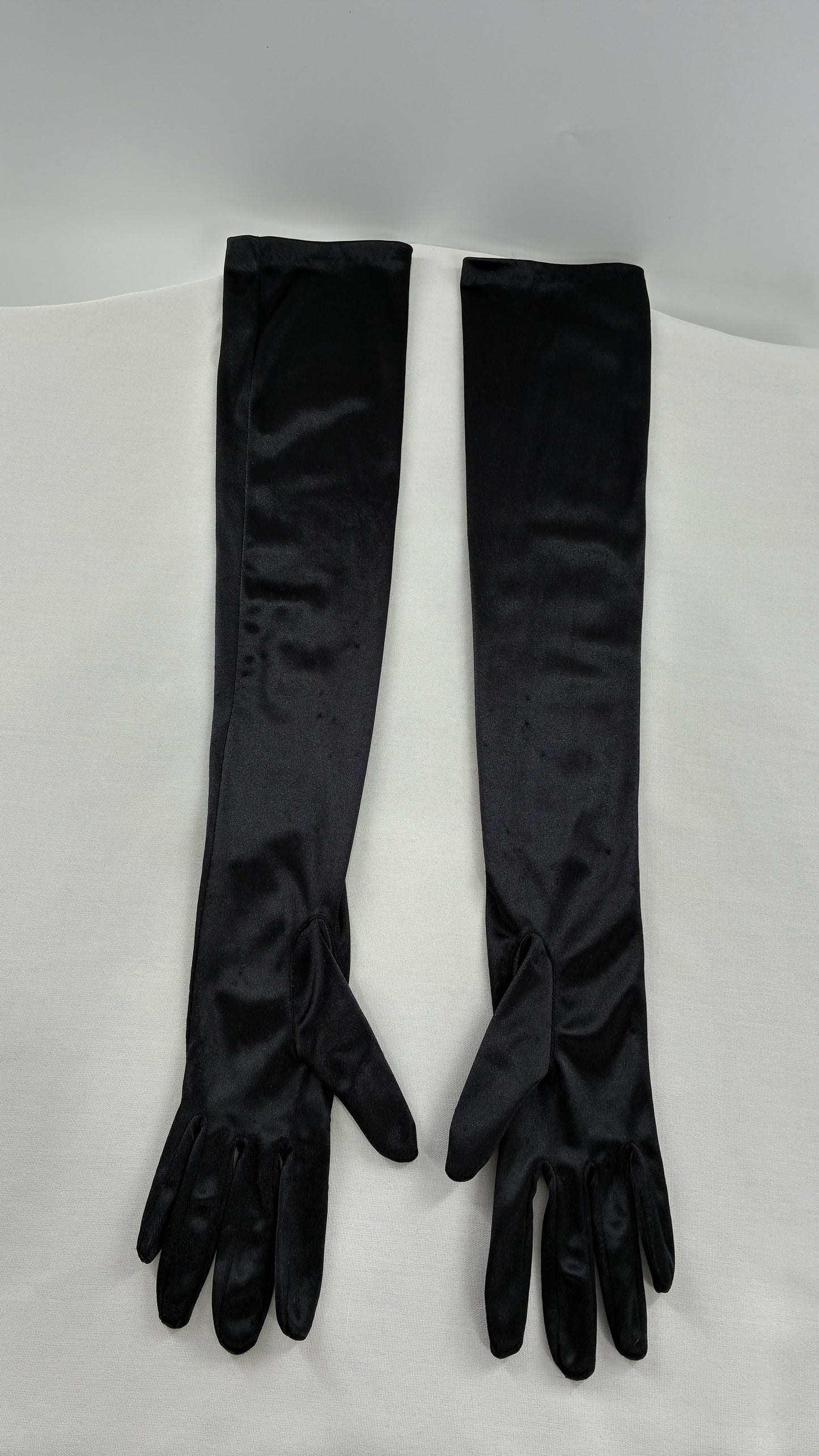 Vintage Black Silky Full Length Gloves