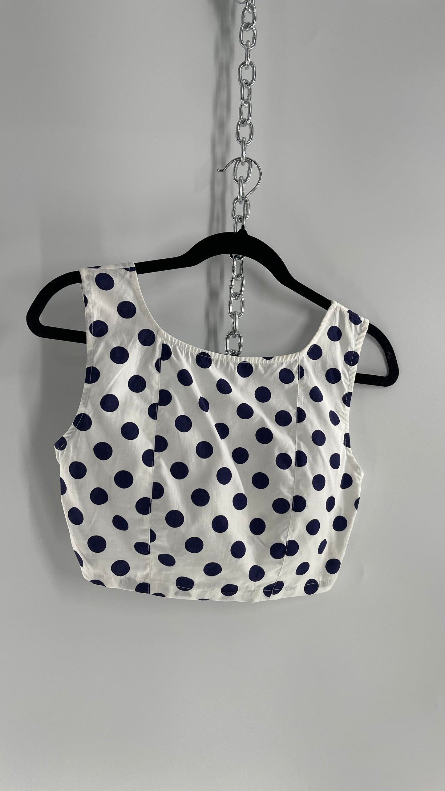 Urban Outfitters Sleeveless Polka Dot Top with Button Back/Front (XS)