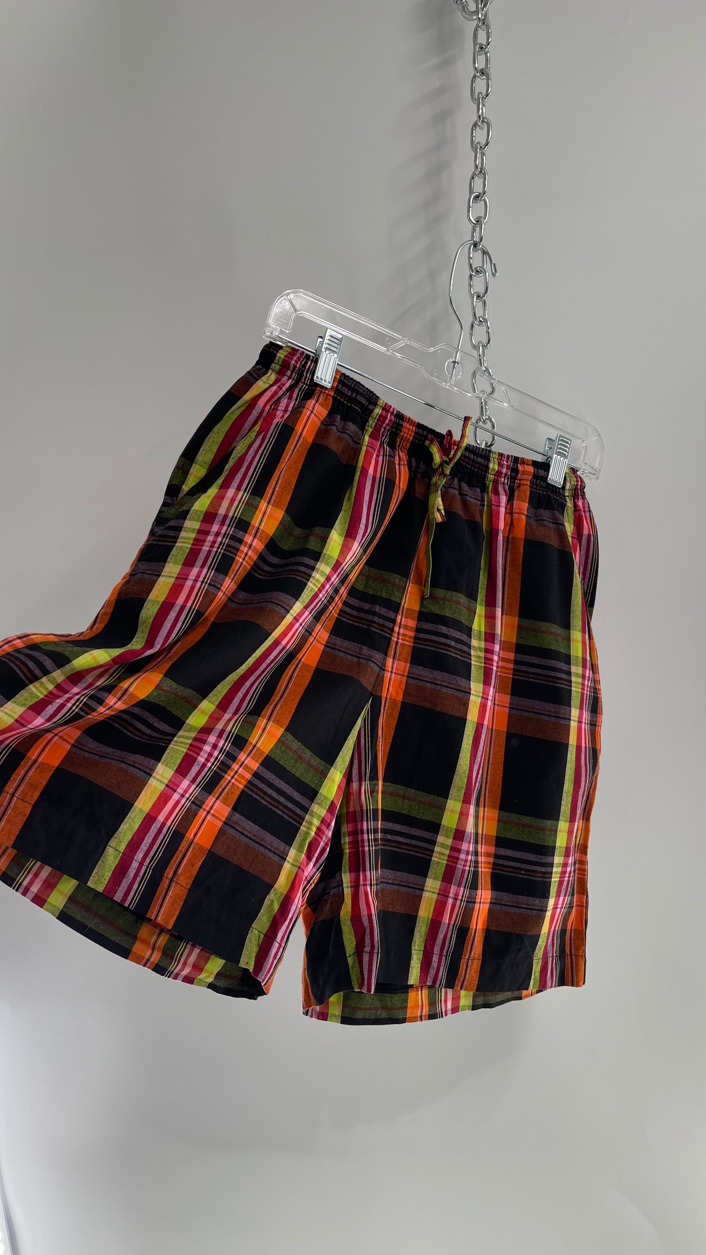 ERIKA Halloween/Fall Plaid Boxer Style Shorts (Large)