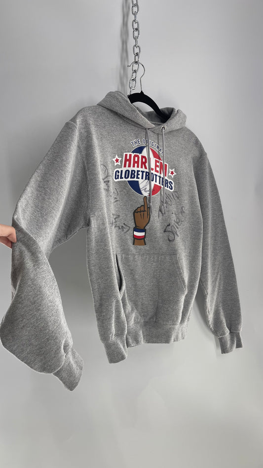 Vintage Signed Autographed Harlem Globe Trotters Grey Hoodie (Small)