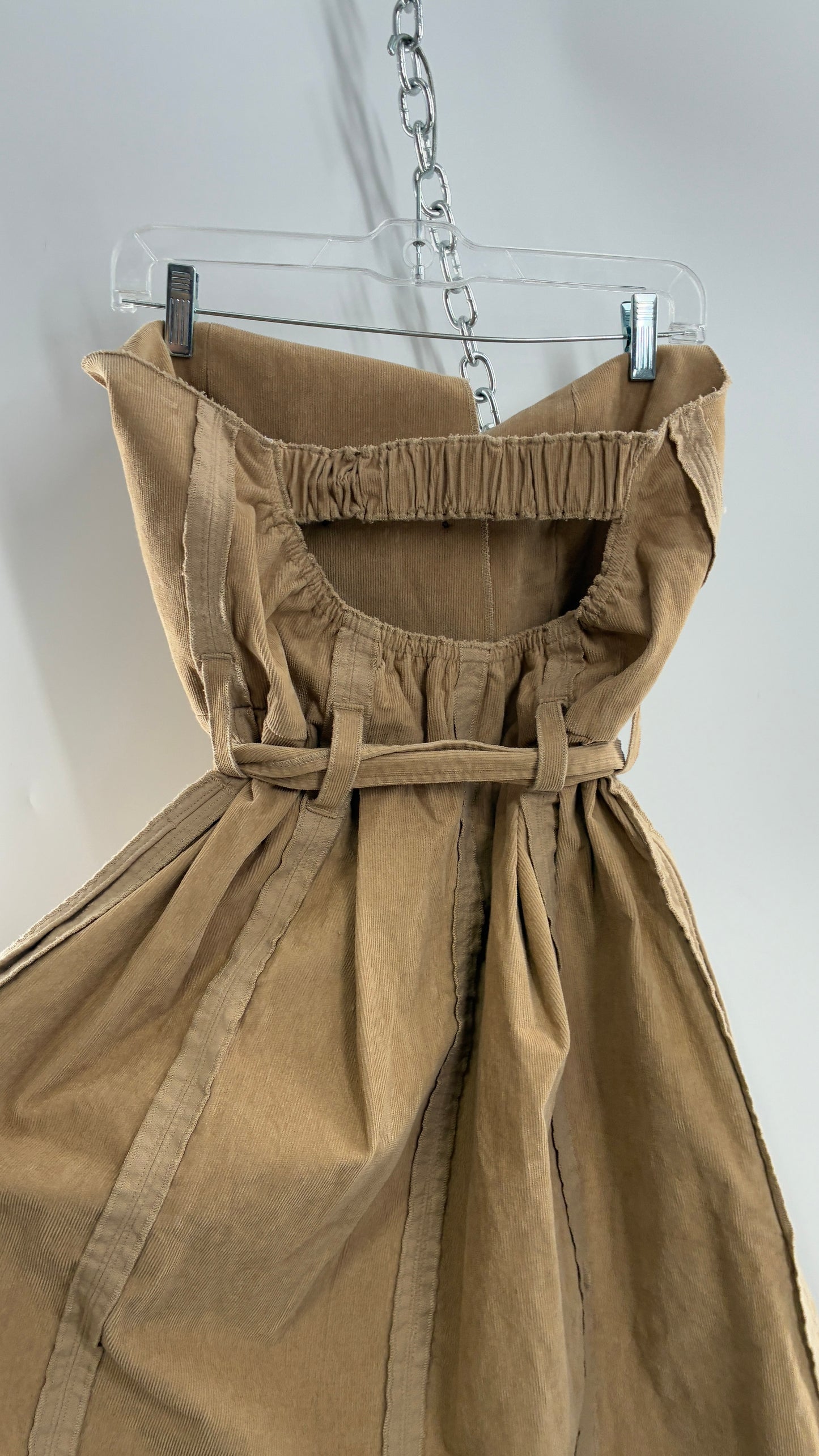 Vintage Corduroy Trench Coat Style Dress (Medium)