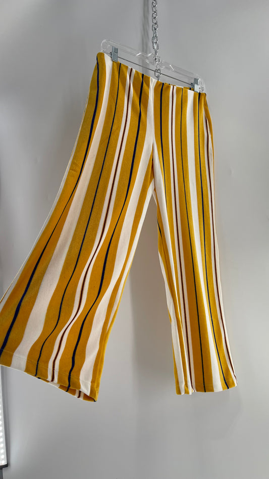 Urban Outfitters CroppedTerry Cloth Towel Yellow Striped Sweats (Medium)
