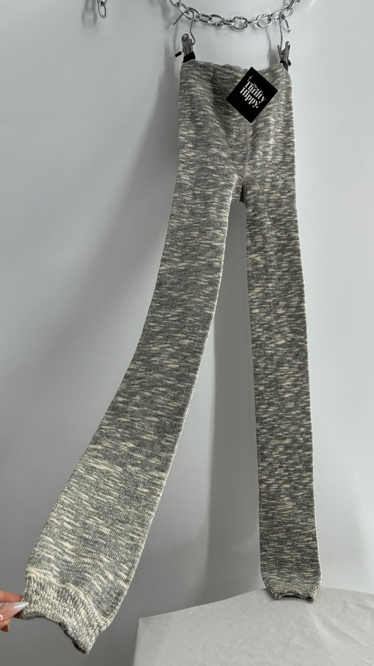 NWOT Grey Thick Knit Footless Tights