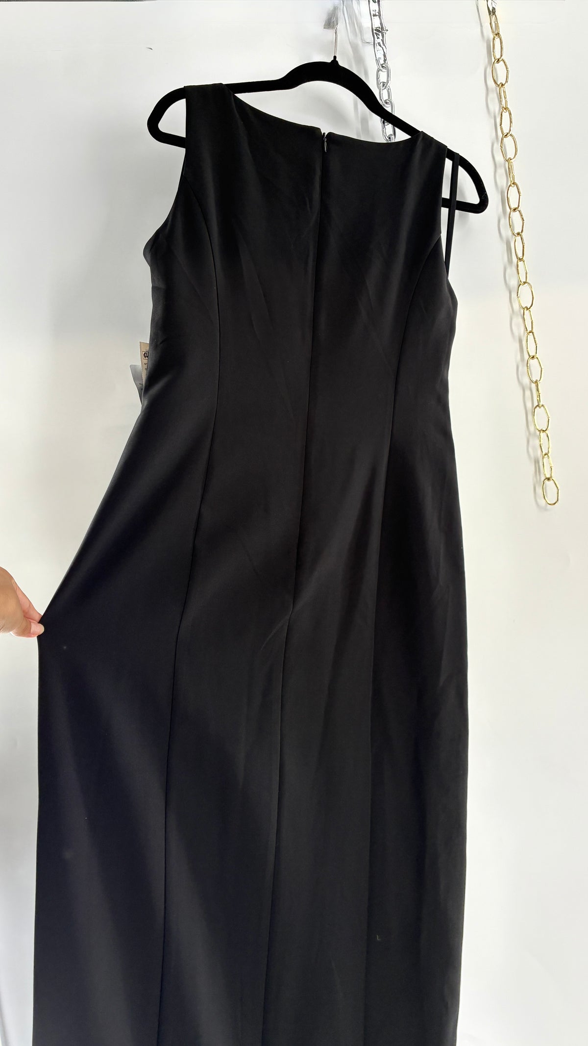 Deadstock Vintage MARINA Black Gown with Draping and Tags Attached (10)