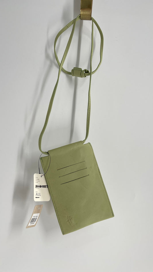 Free People Sage Green Crossbody Phone Pouch with Tags Attached