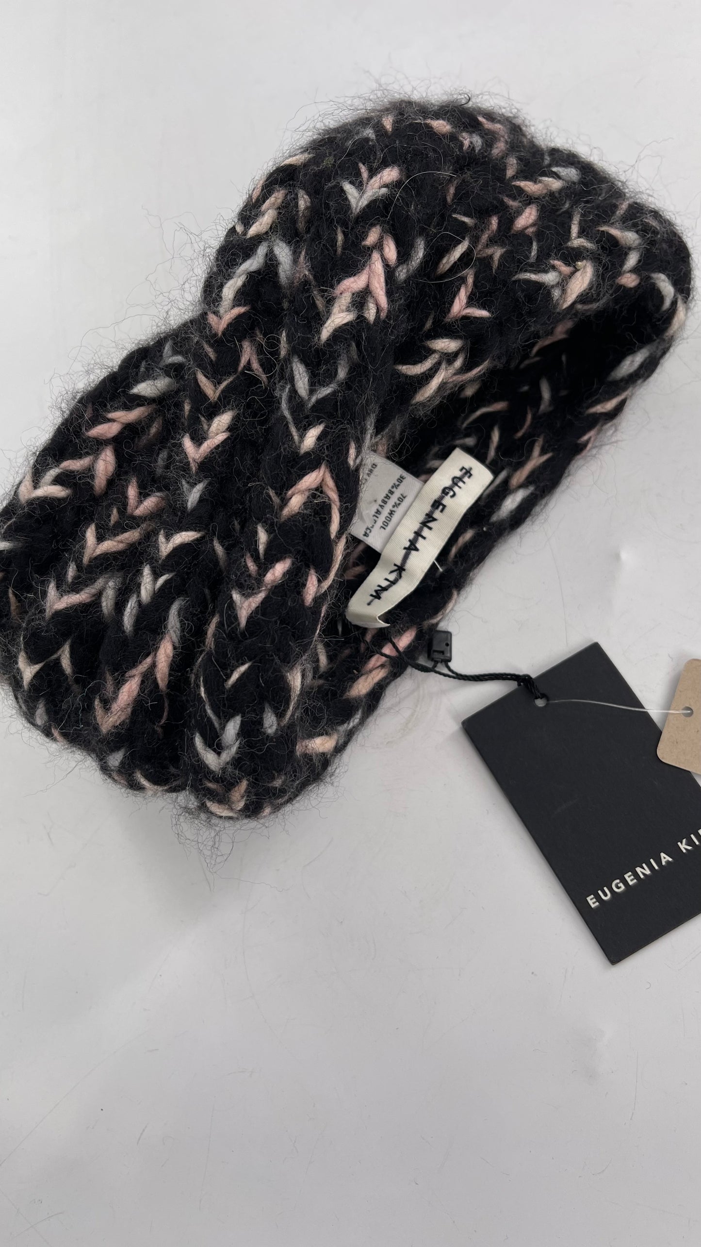 Eugenia Kim Black Pink White Thick Knit Headband