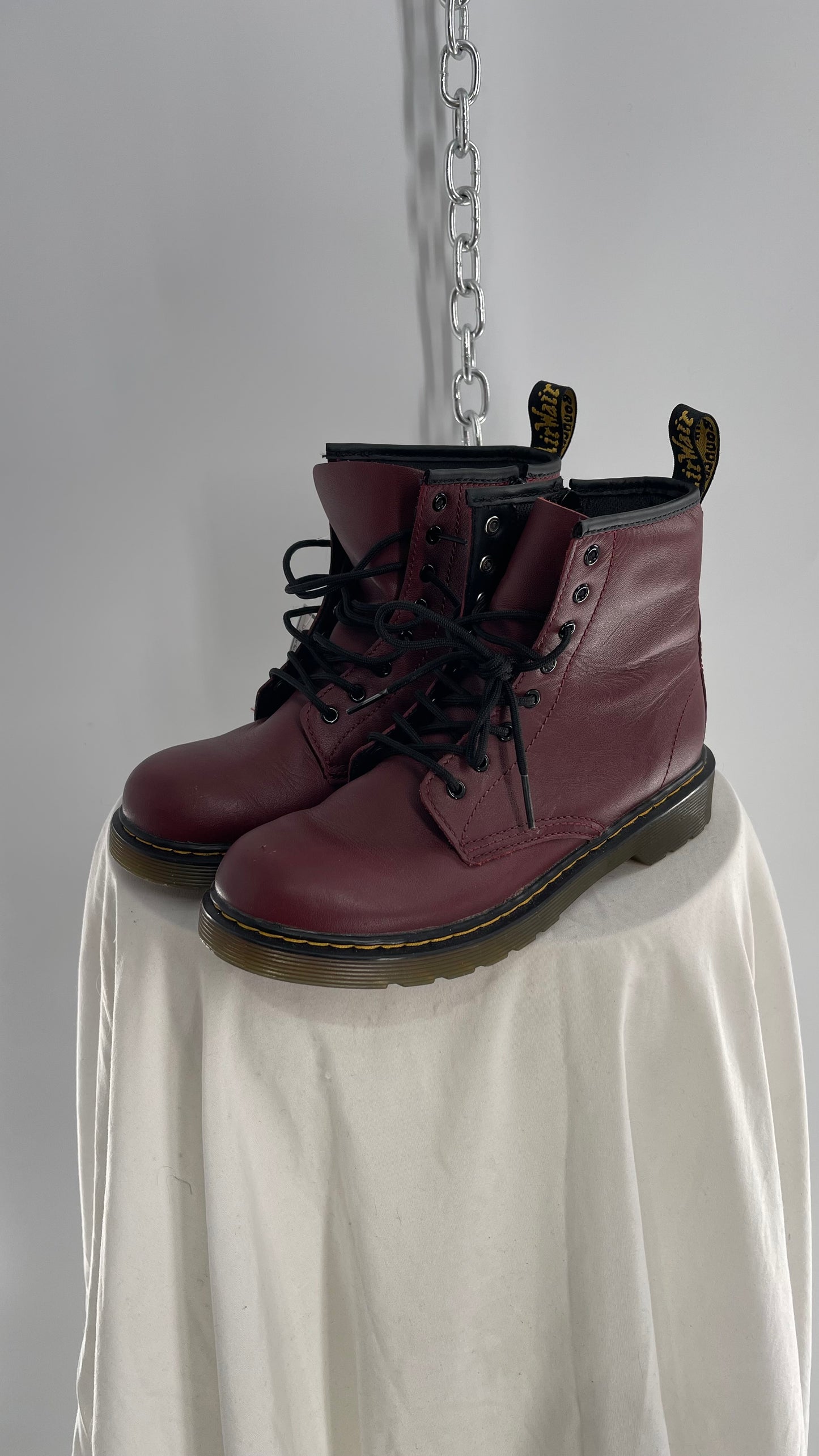 Dr.Martens Burgundy Boots with Side Zipper (5L)