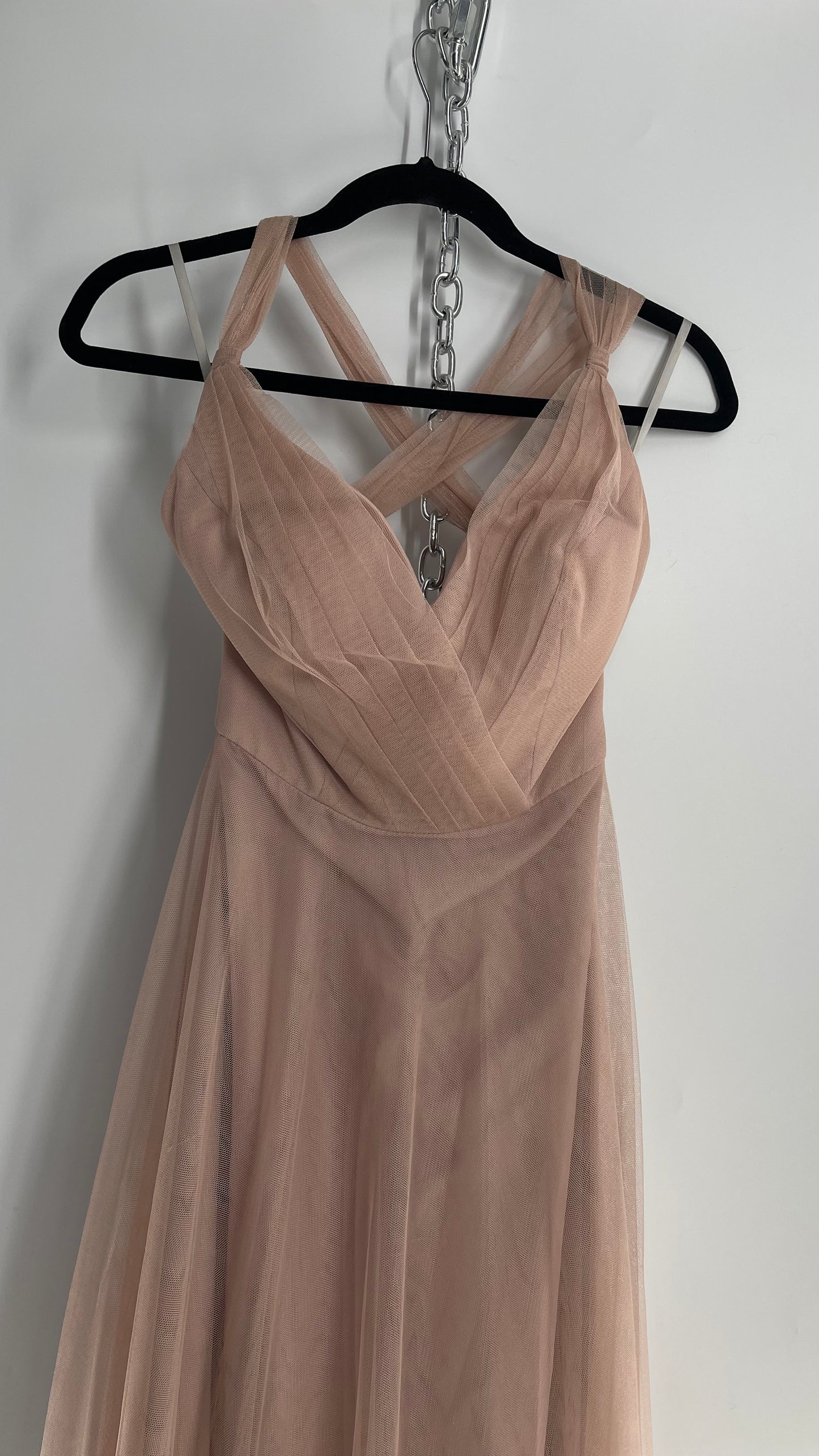 WToo WATTERS Blush Padded Bust and Open Tie Up Back Gown (2)