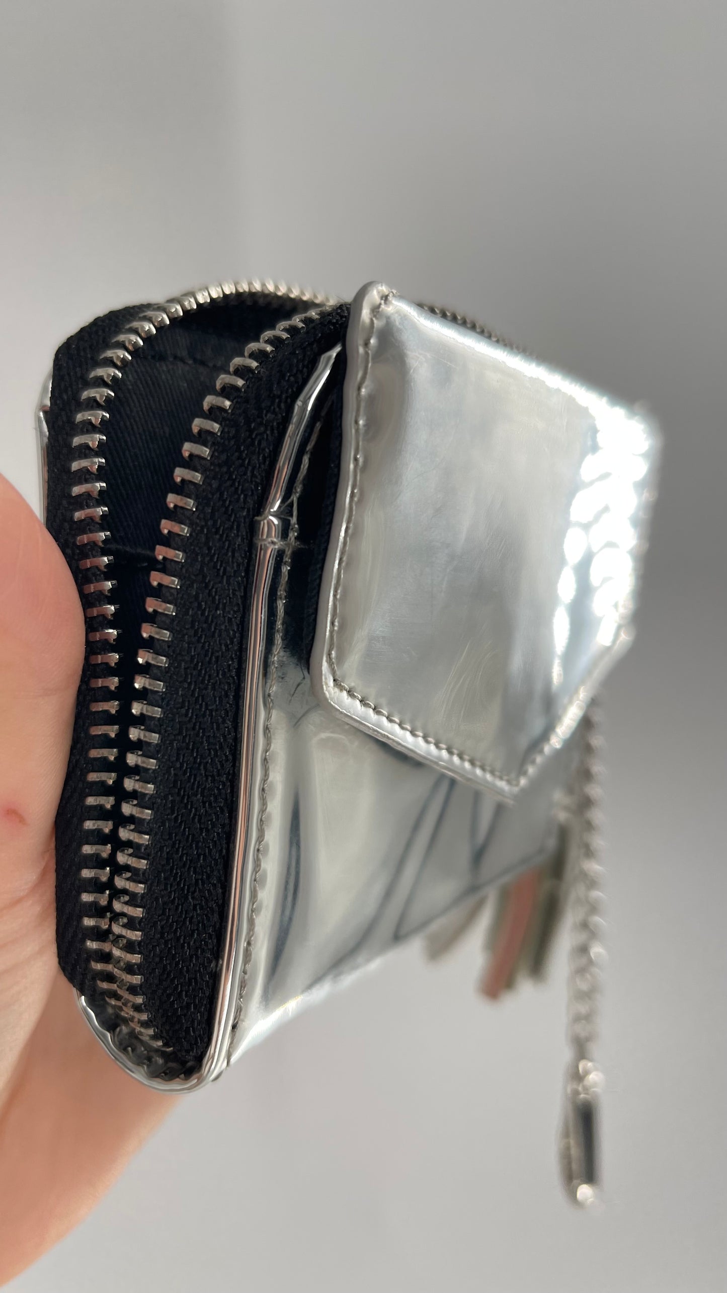 Urban Outfitters Silver Metallic Mini Wallet