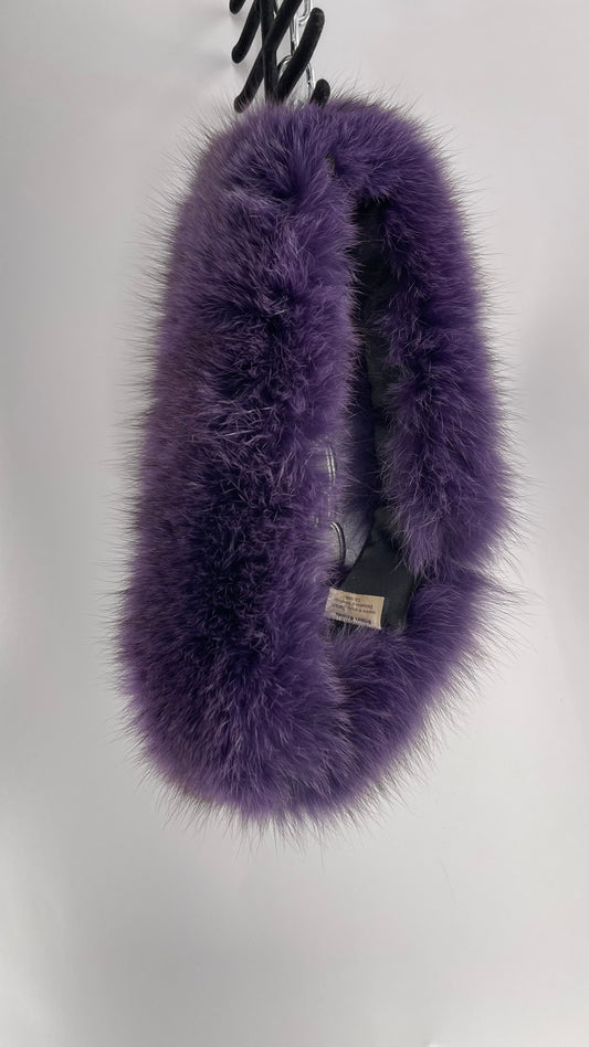 Vintage Purple Rabbit Fur Headband