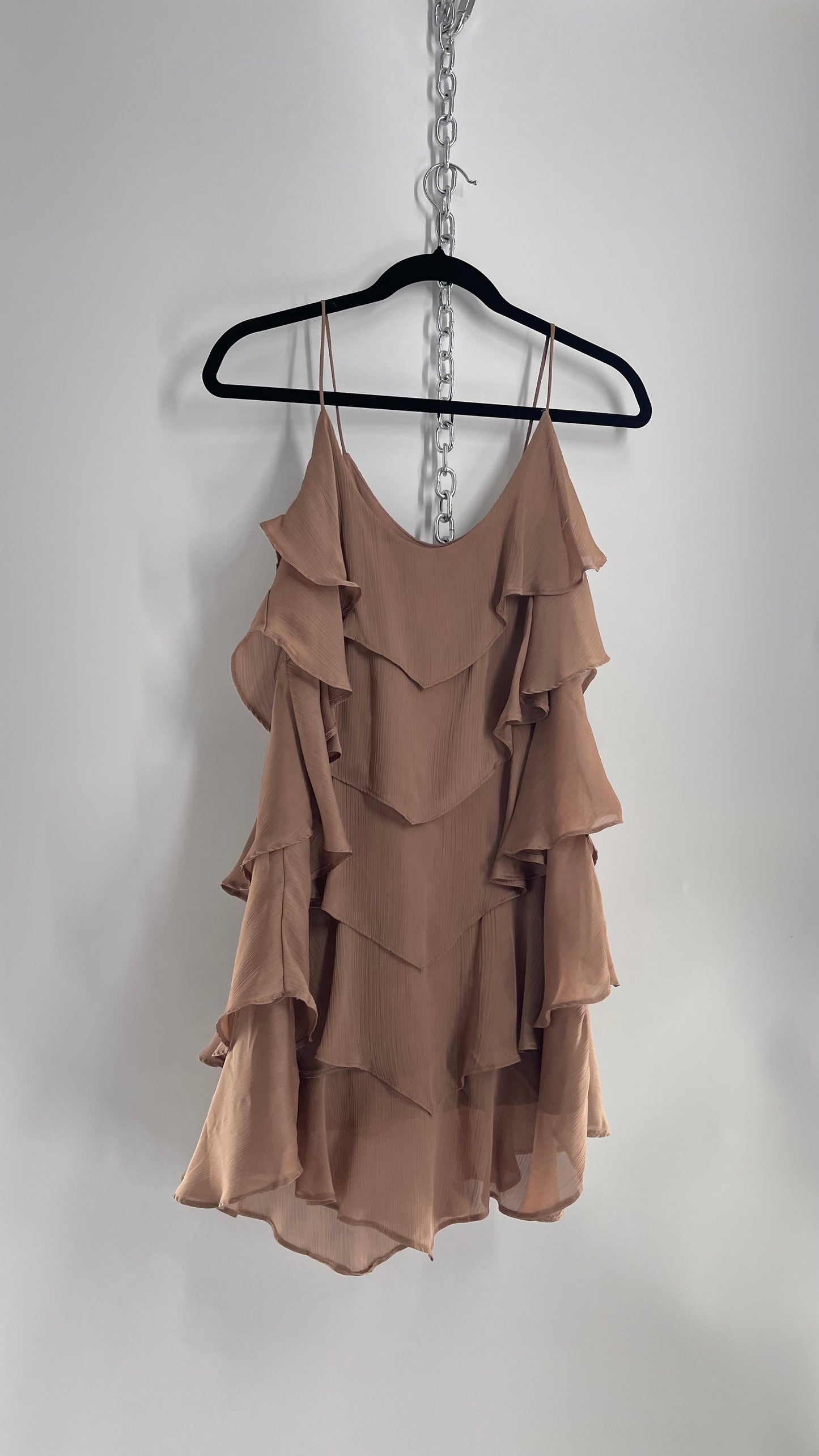 Vintage Beige Ruffled Long Tank (XS)