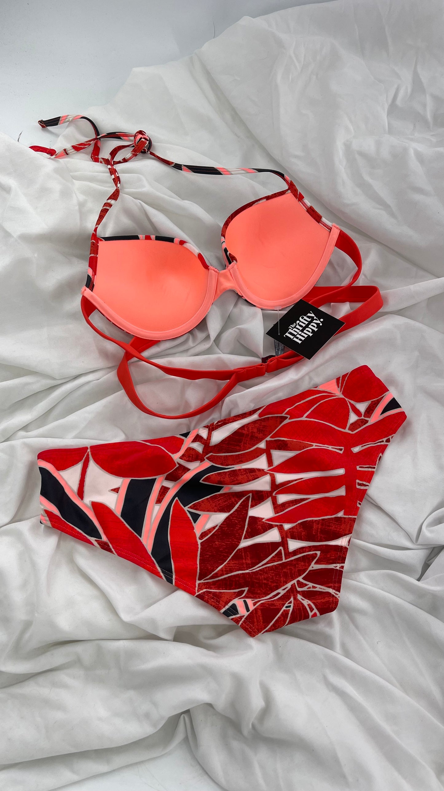 AERIE Swim Set with Palm Leave Patterns (36B/M)