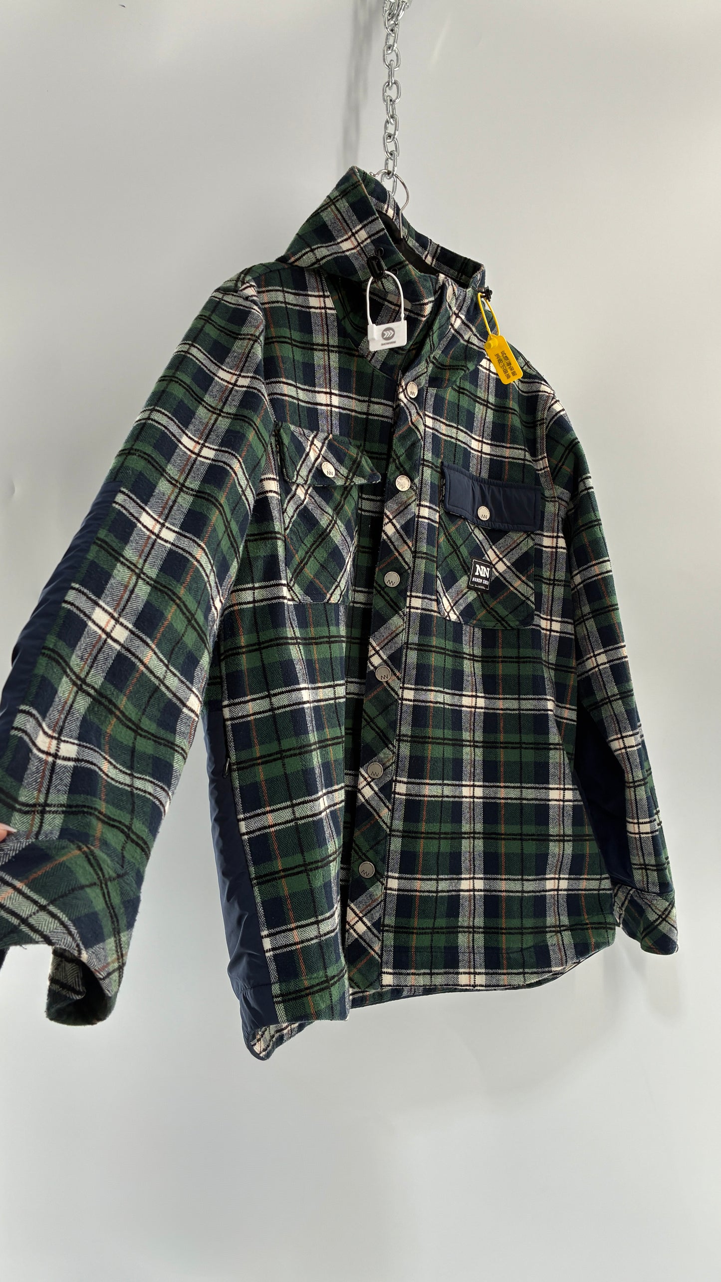 KOREAN Nandn Snow Men’s Snowboarding Flannel Hooded Jacket (Medium)