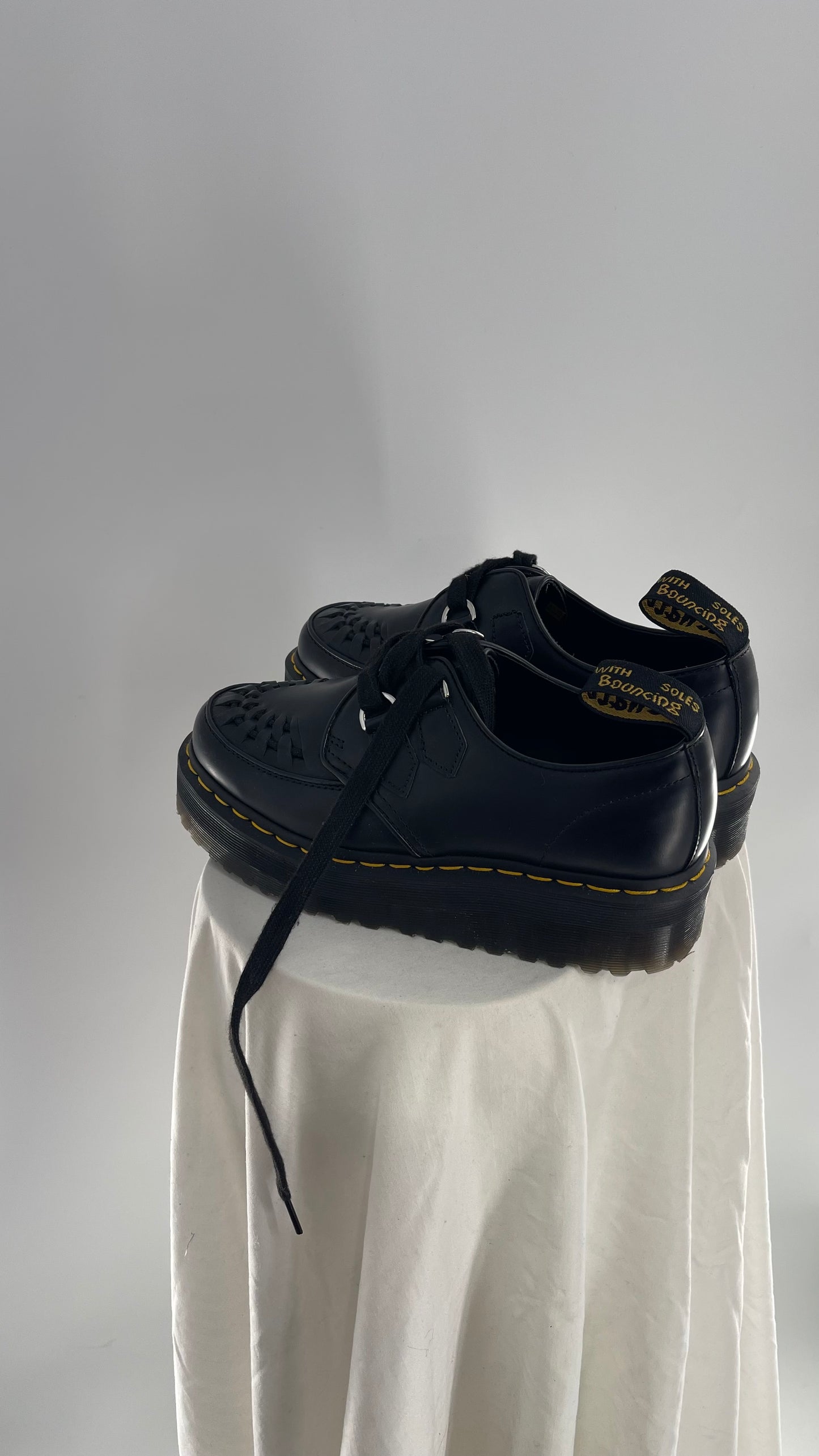 Dr.Martens NWOT Black Patent Leather Platform/Creeper Oxfords (8L 7M)