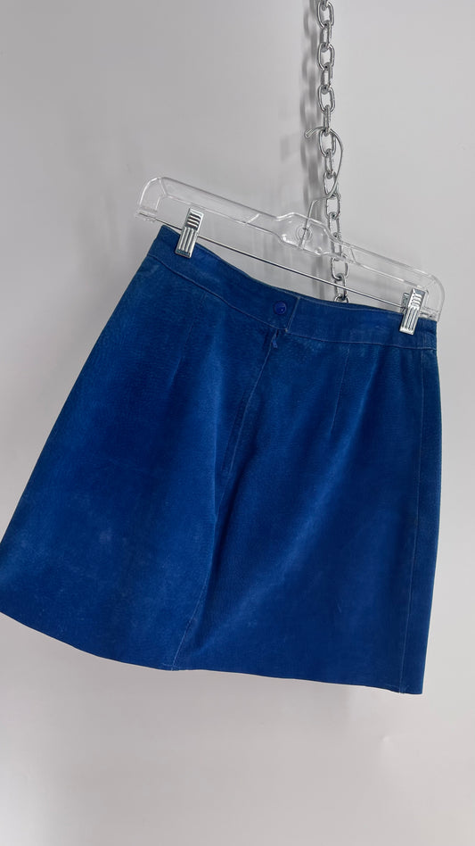 Urban Outfitters Renewal Royal Blue Suede Mini Skirt (XS/S)