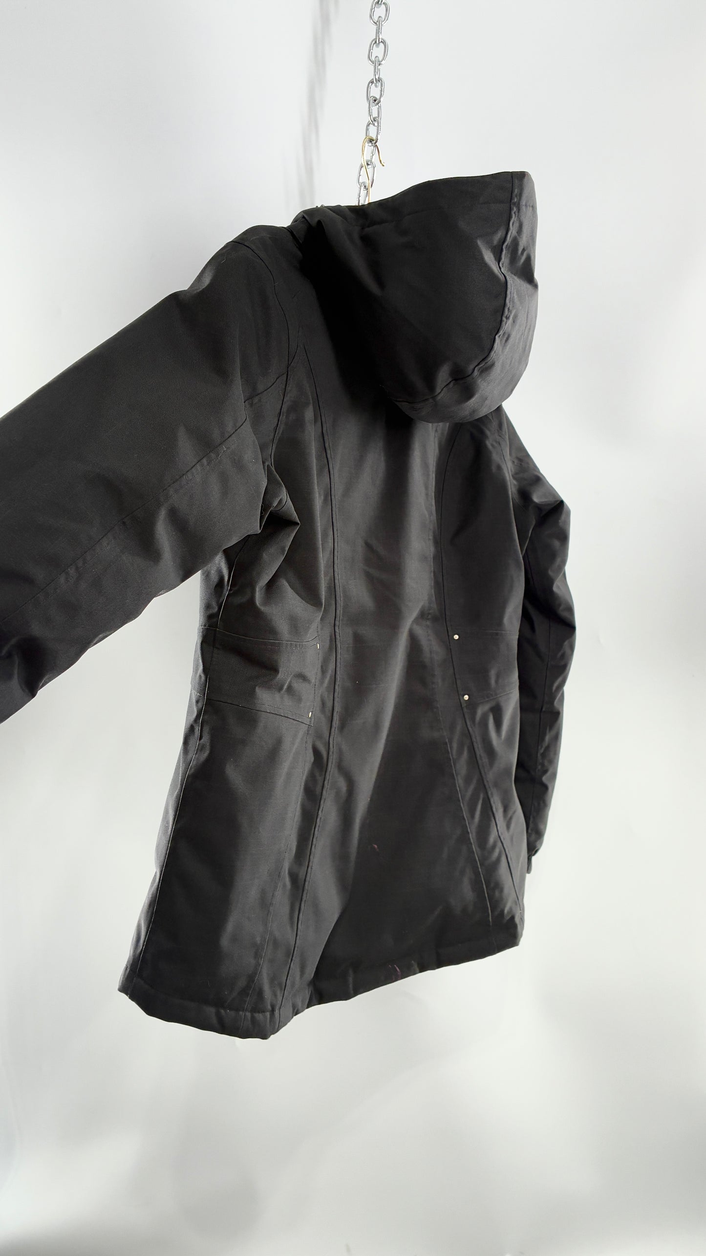 EDDIE BAUER Goose Down Black Jacket with Puffer Lining (Medium)