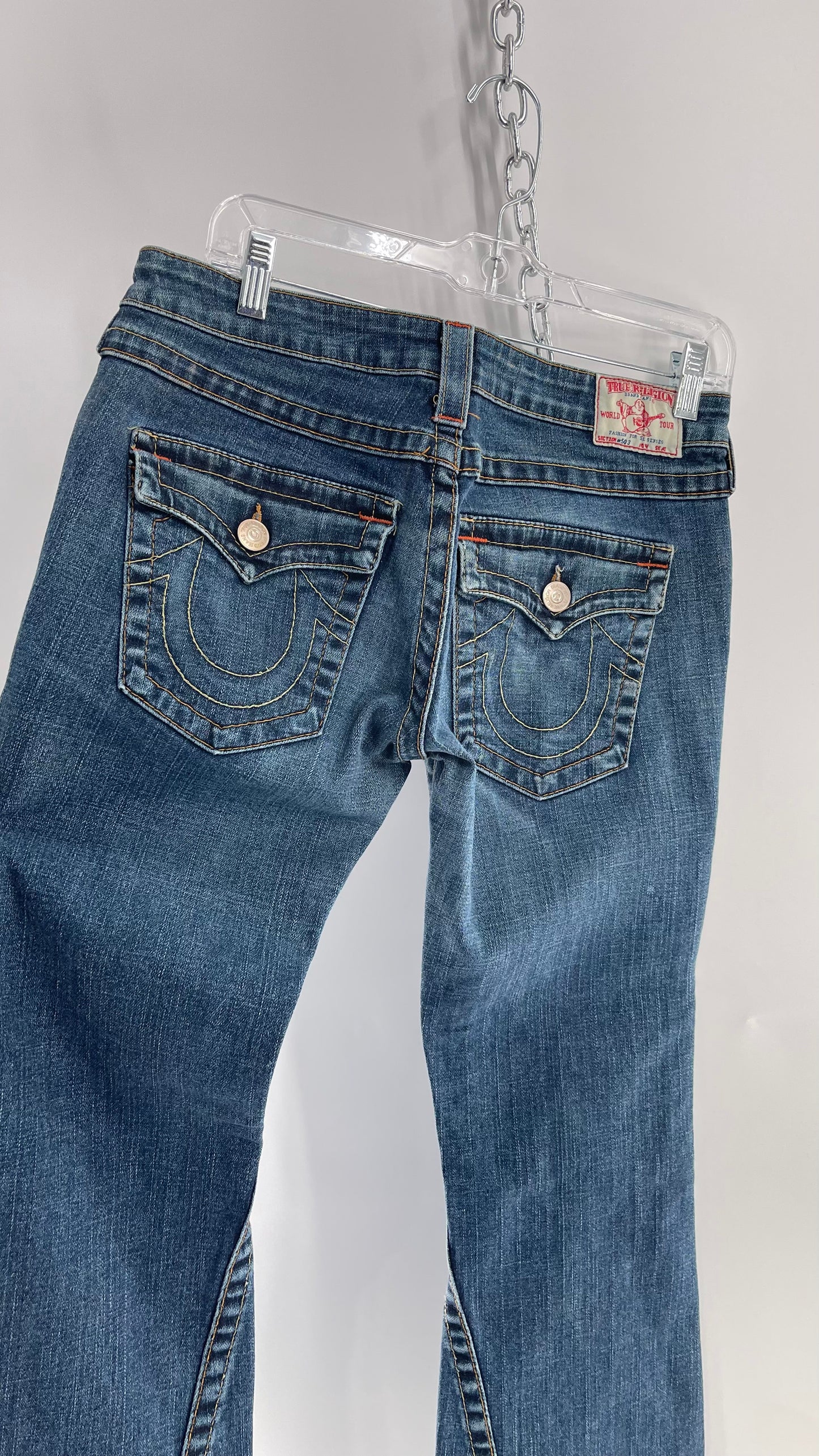 Vintage True Religion Kickflare Jeans with Embroidered Pockets (30)