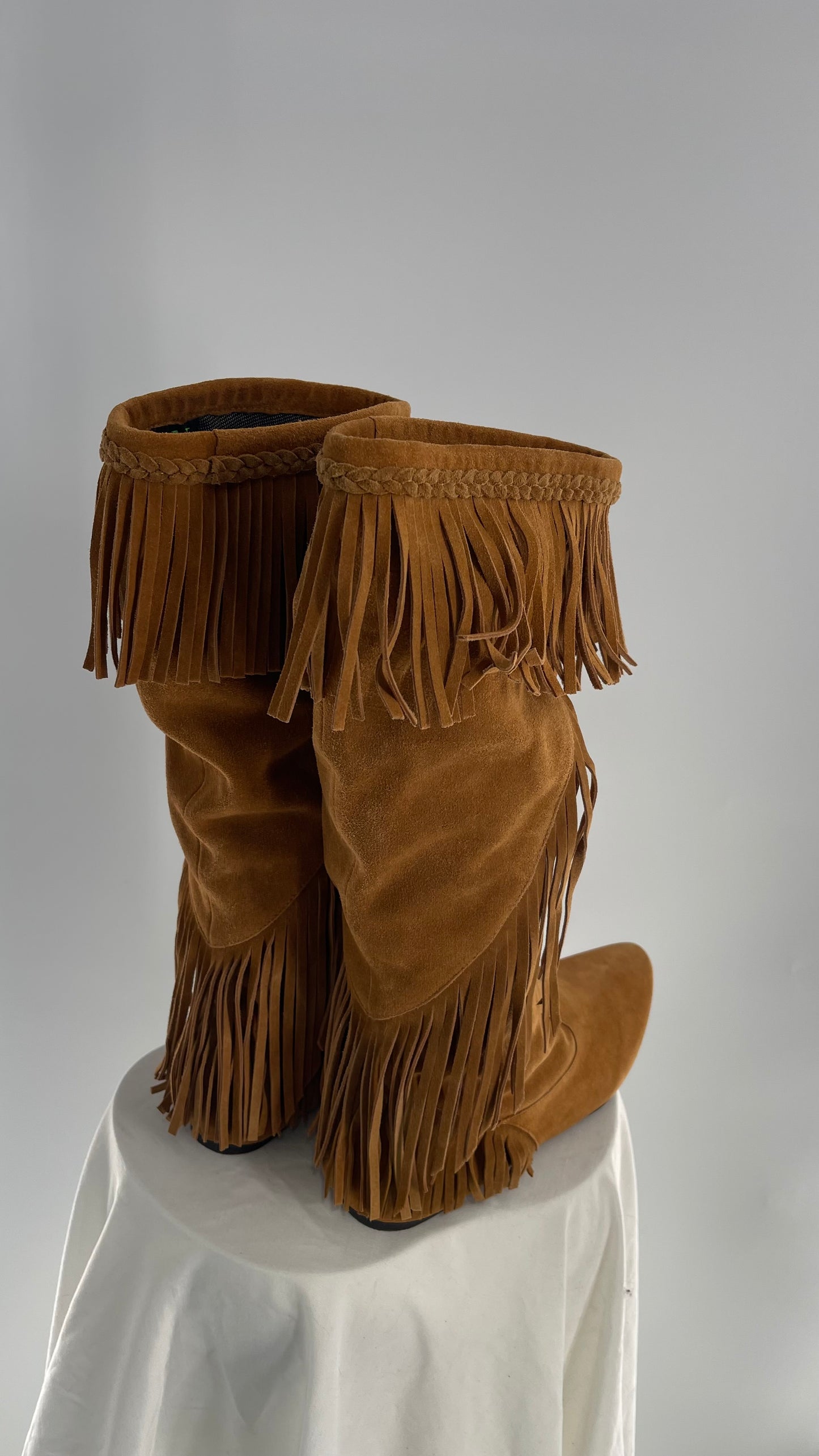 Vintage Sam Edelman Leather Fringe Western Boot (8.5)