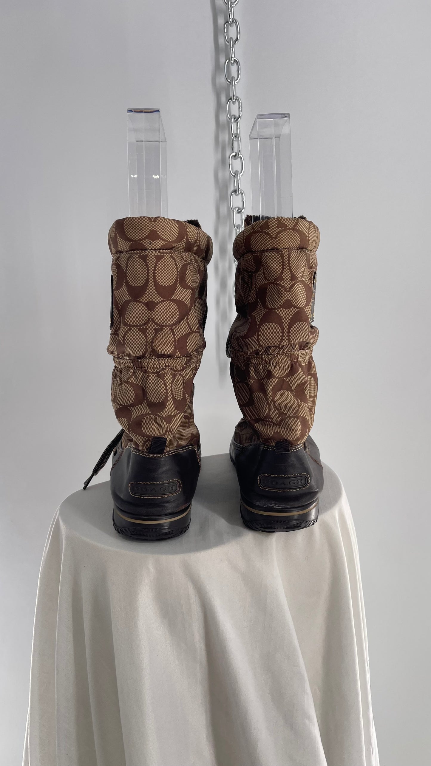 Vintage Coach Shaine Quilted Winter Monogram Boot (7)