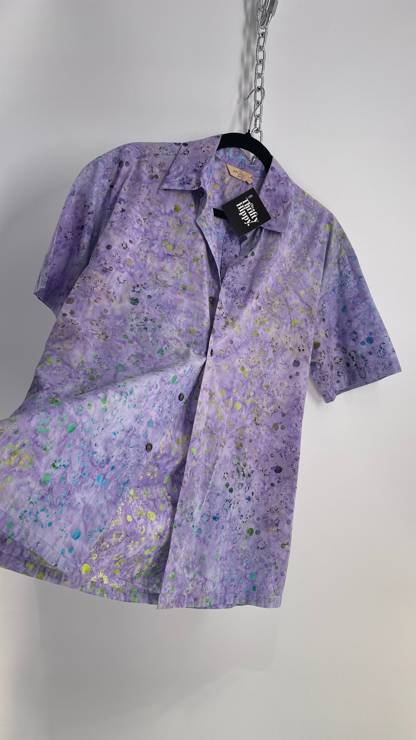 Vintage Men’s Purple Button Up  (Large)