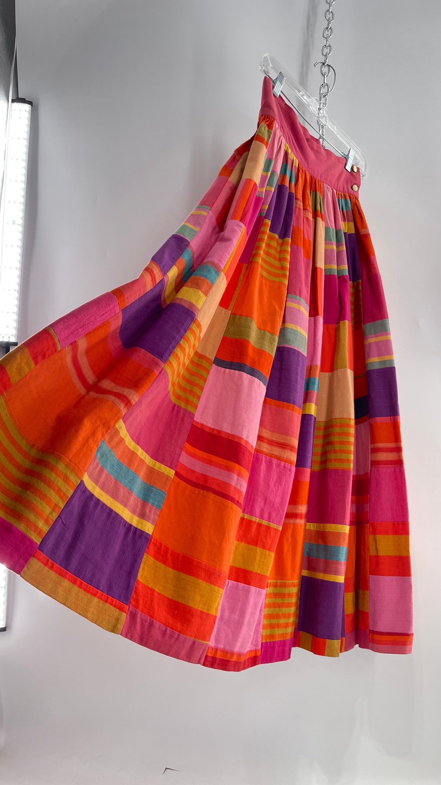 Vintage El Palomar Patchwork Skirt Made in Jalisco Mexico (XS)