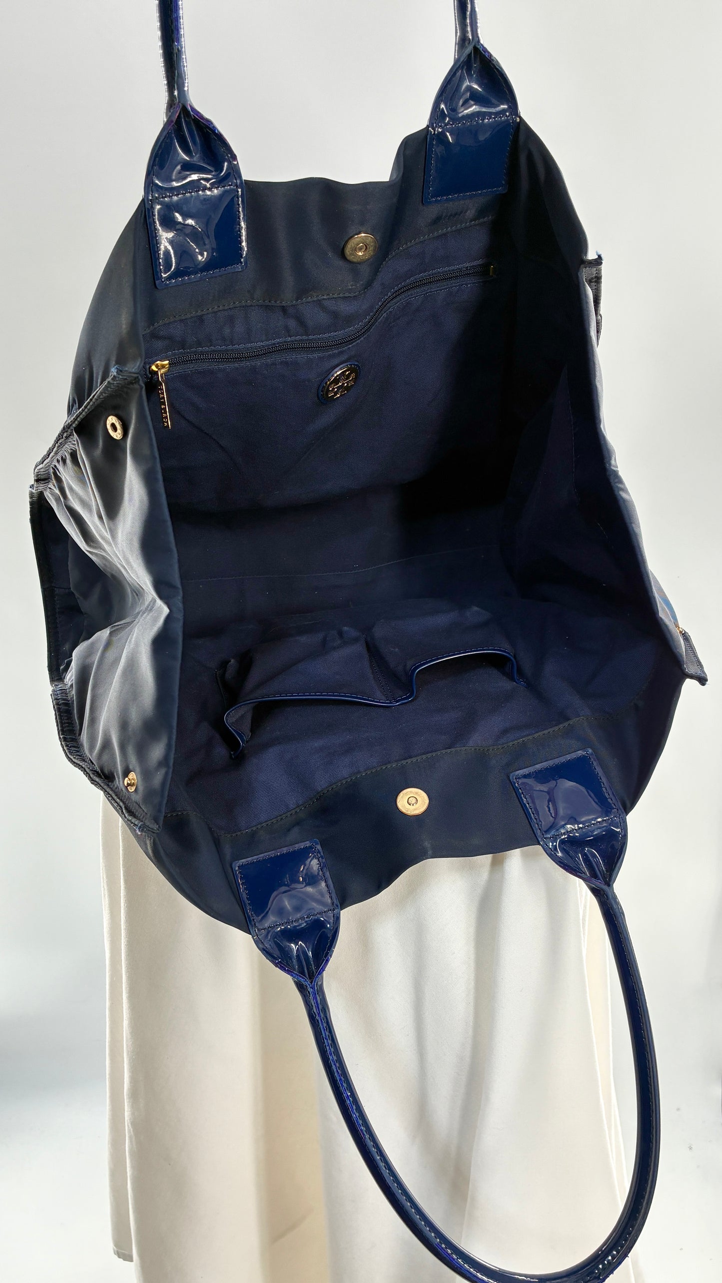 Vintage Tory Burch Navy Blue Ella Tote