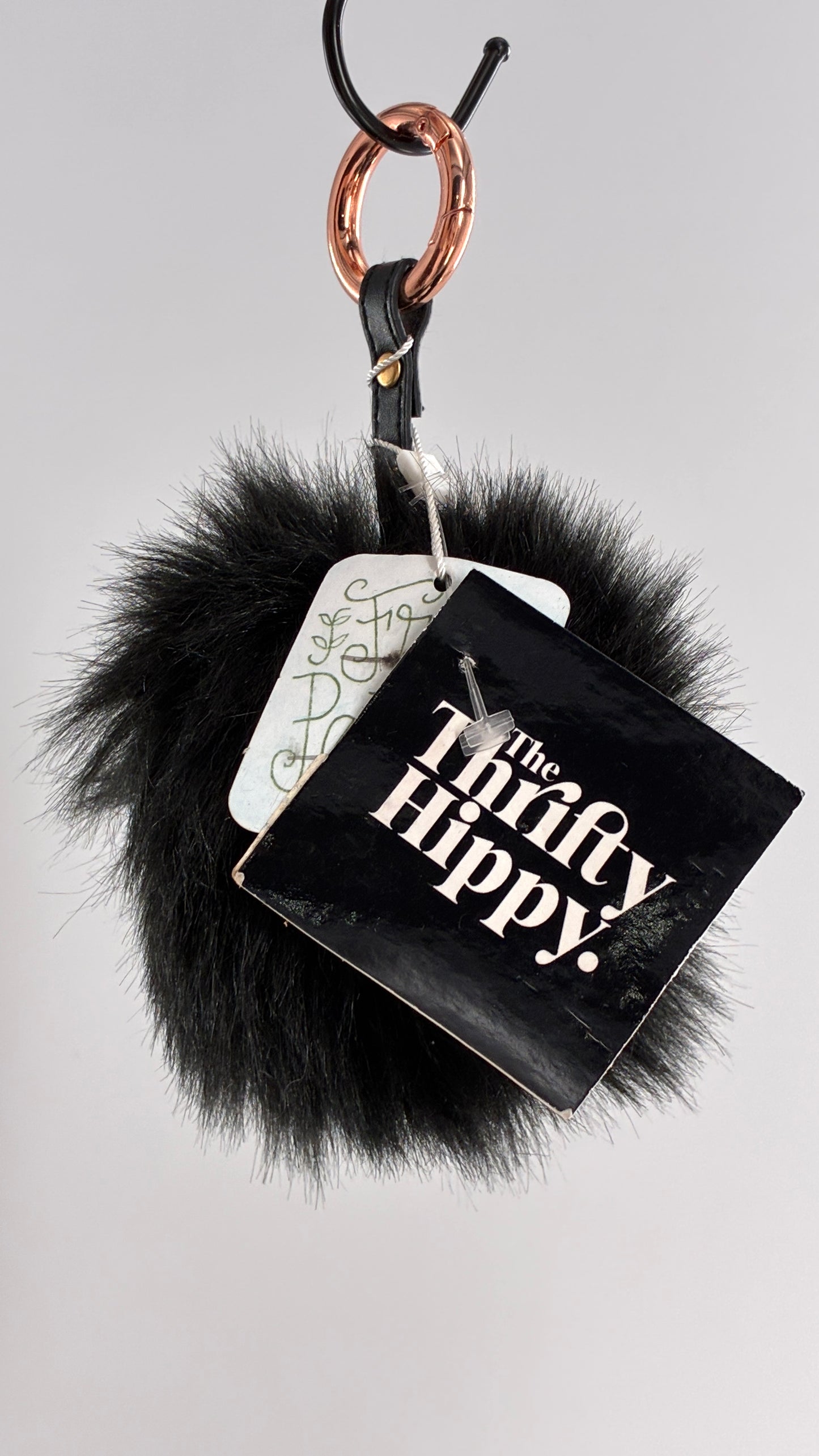 Free People Black Pom Pom Keychain