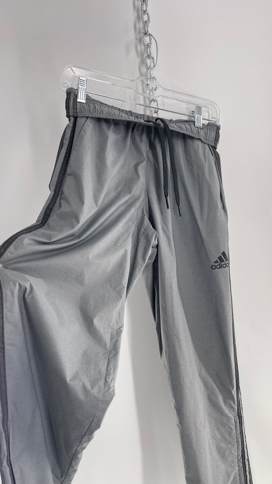 Gray Adidas Zip Ankle Track Pants (XS)