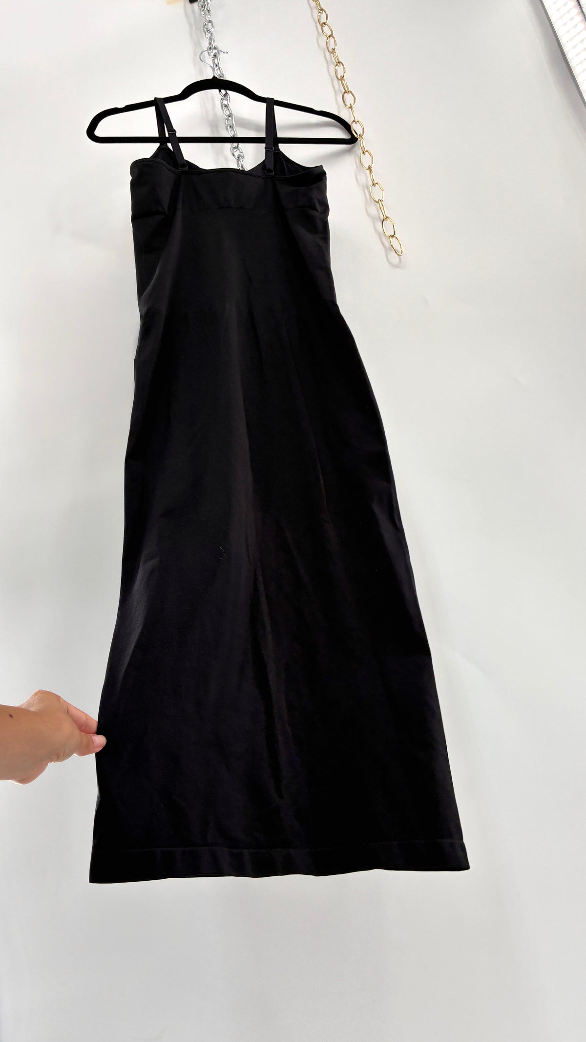 NWOT Black Spandex Thick Stretchy Midi Dress (M/L)