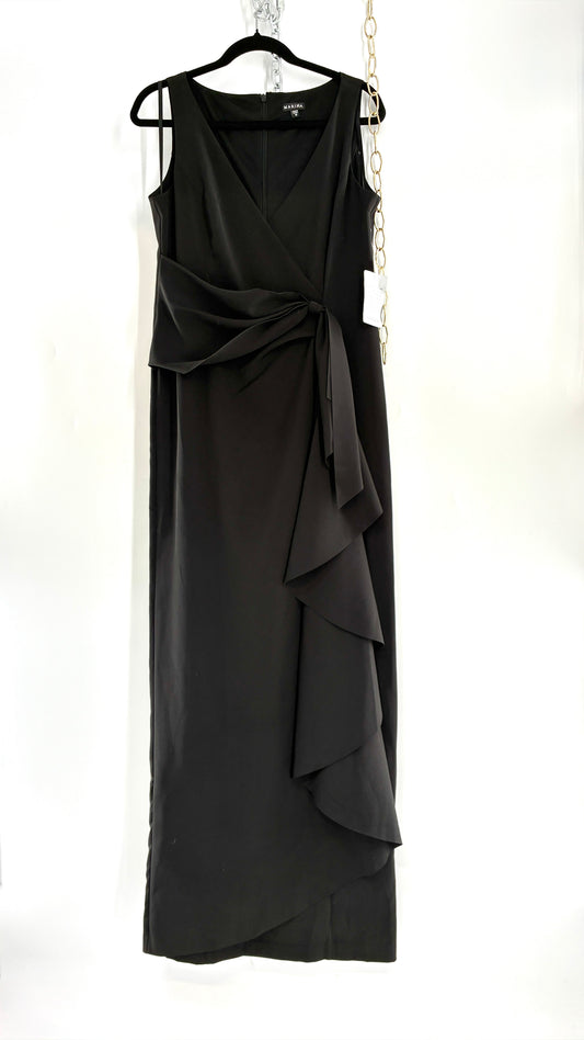 Deadstock Vintage MARINA Black Gown with Draping and Tags Attached (10)
