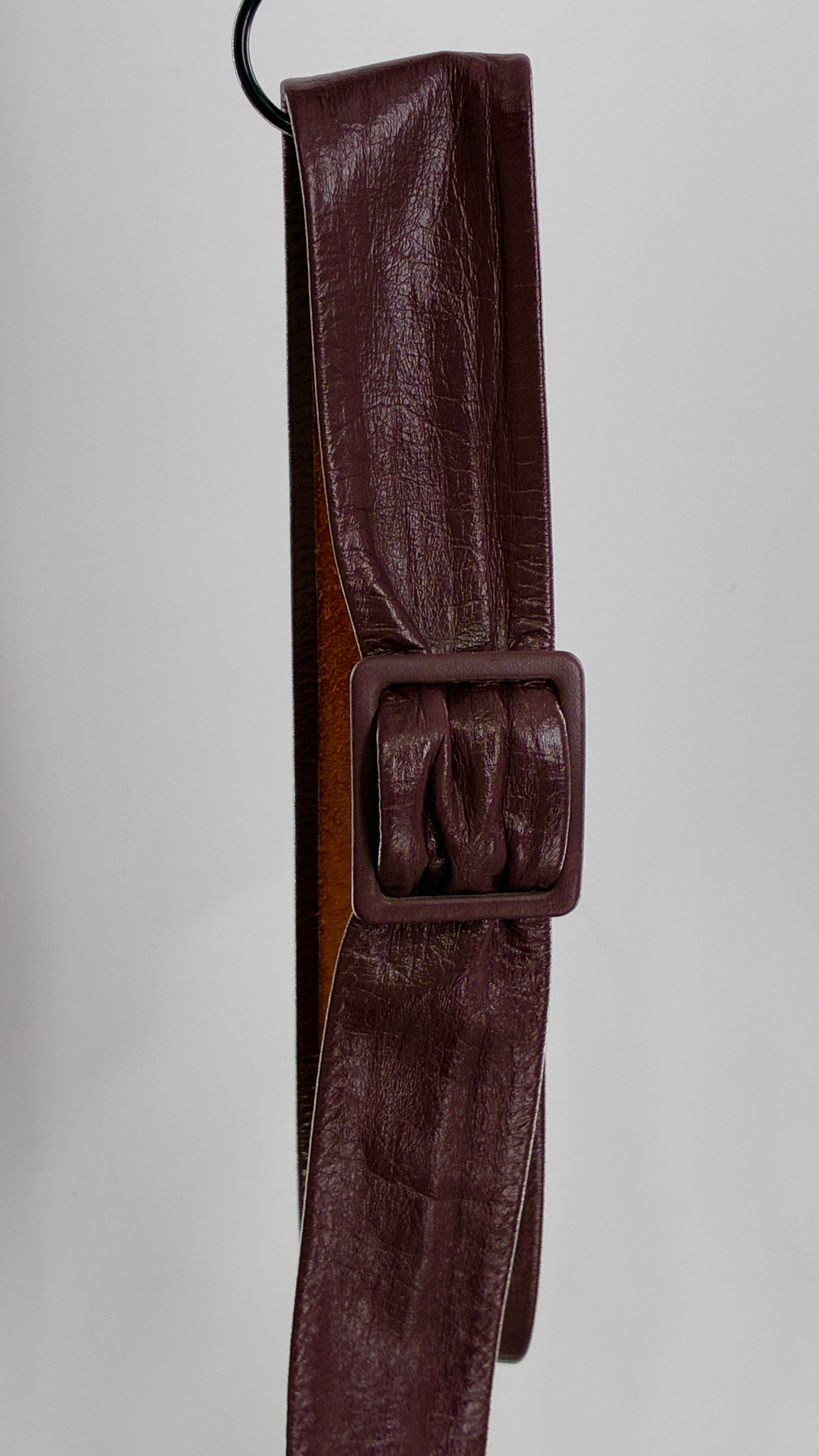 Vintage Burgundy Maroon Leather Belt (OS)