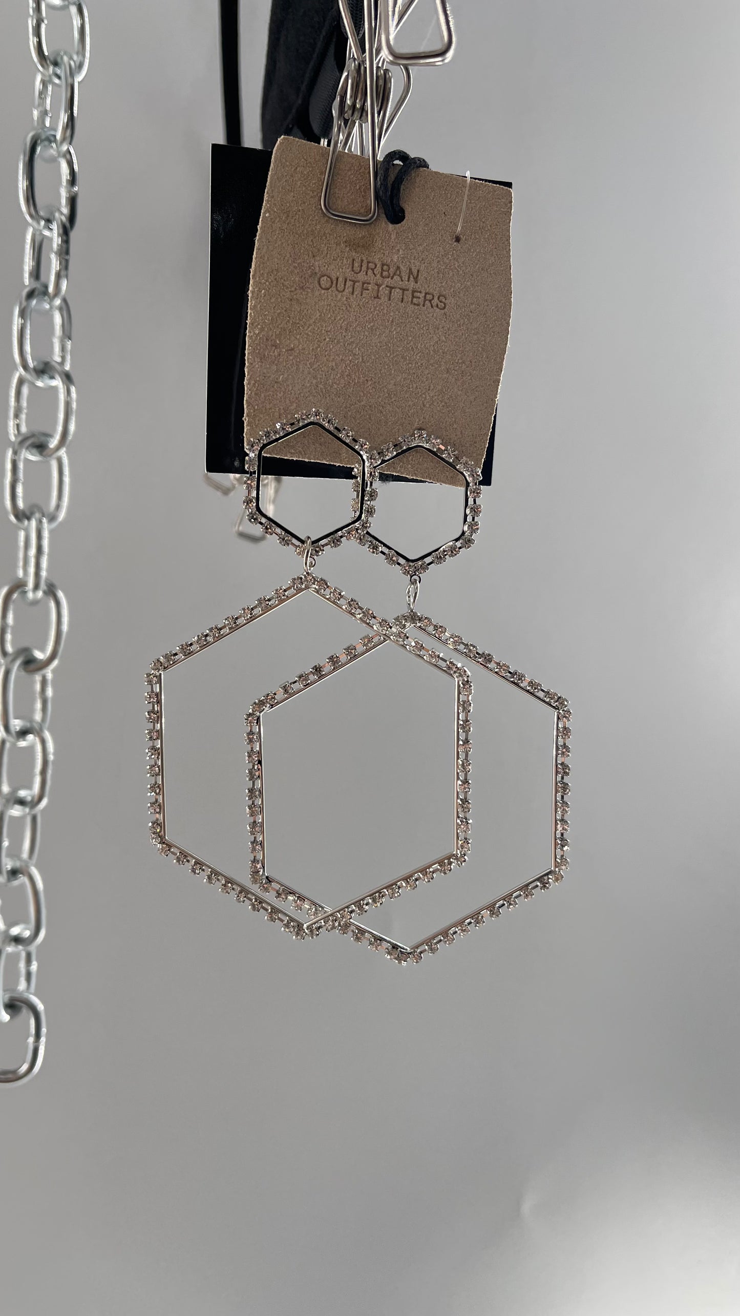 Urban Outfitters Crystal Hexagon Selena Statement Earing