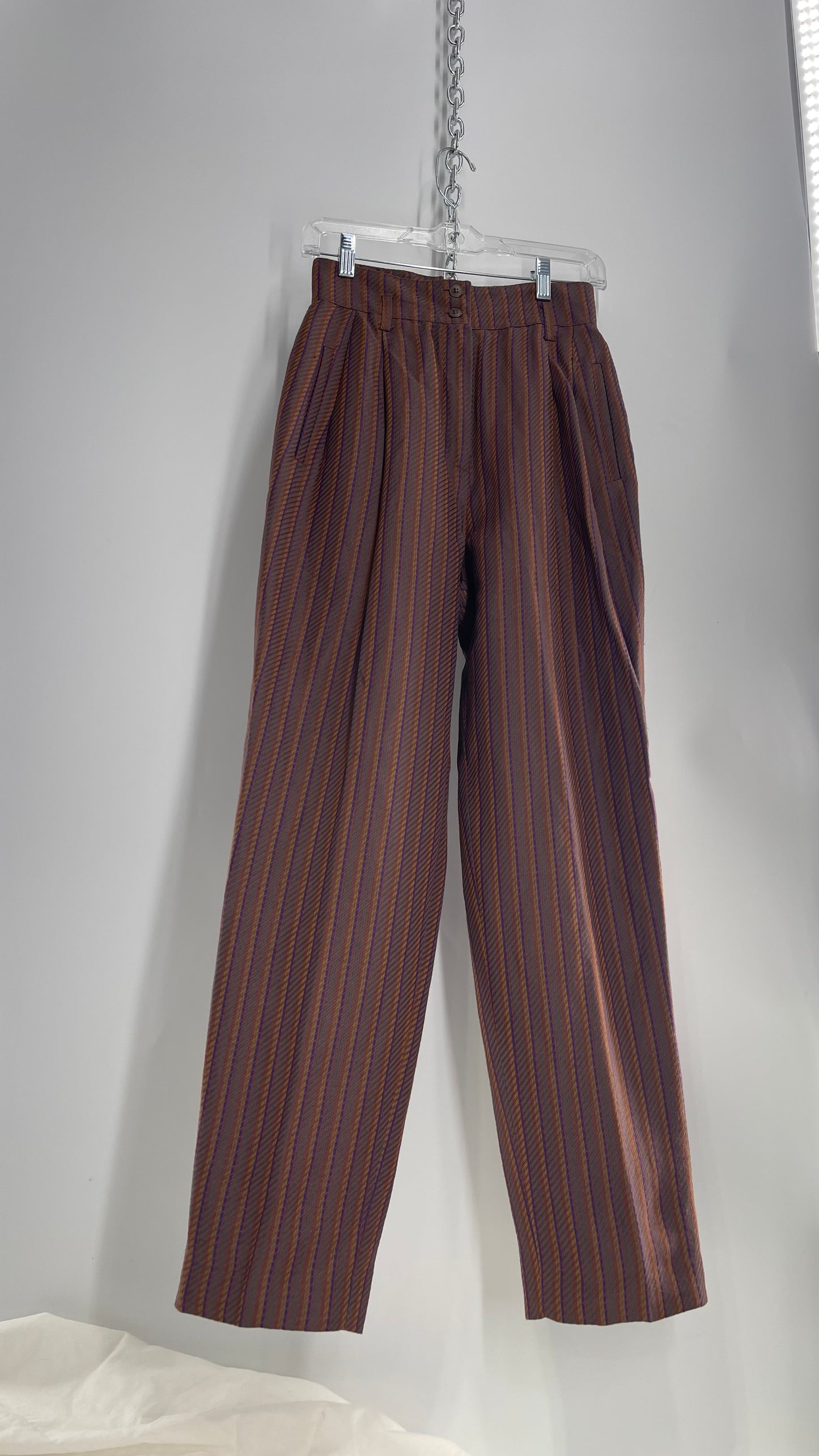 Vintage High Waisted Striped Trouser  (2)