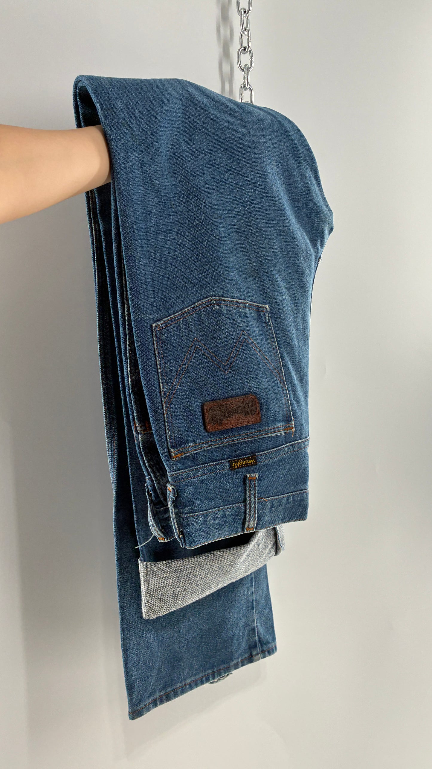 Vintage Free People WRANGLER Light Wash High Waisted Jeans (31x38)