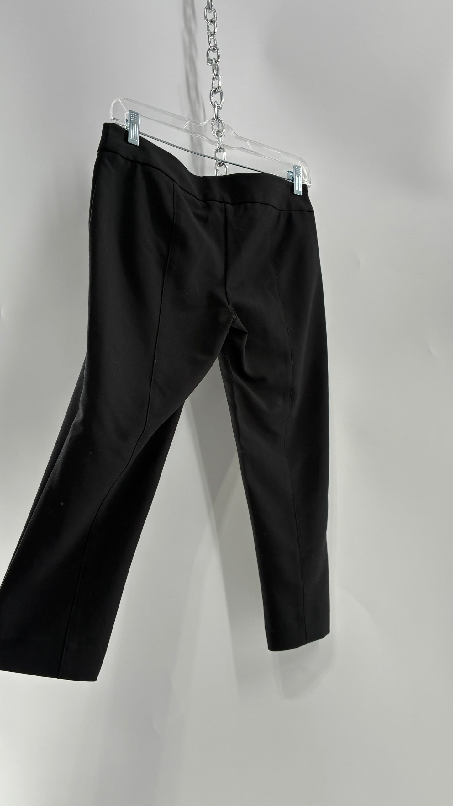 Vintage BEBE Low Waisted Black Pleated Capris with Zipper Detailing (0)