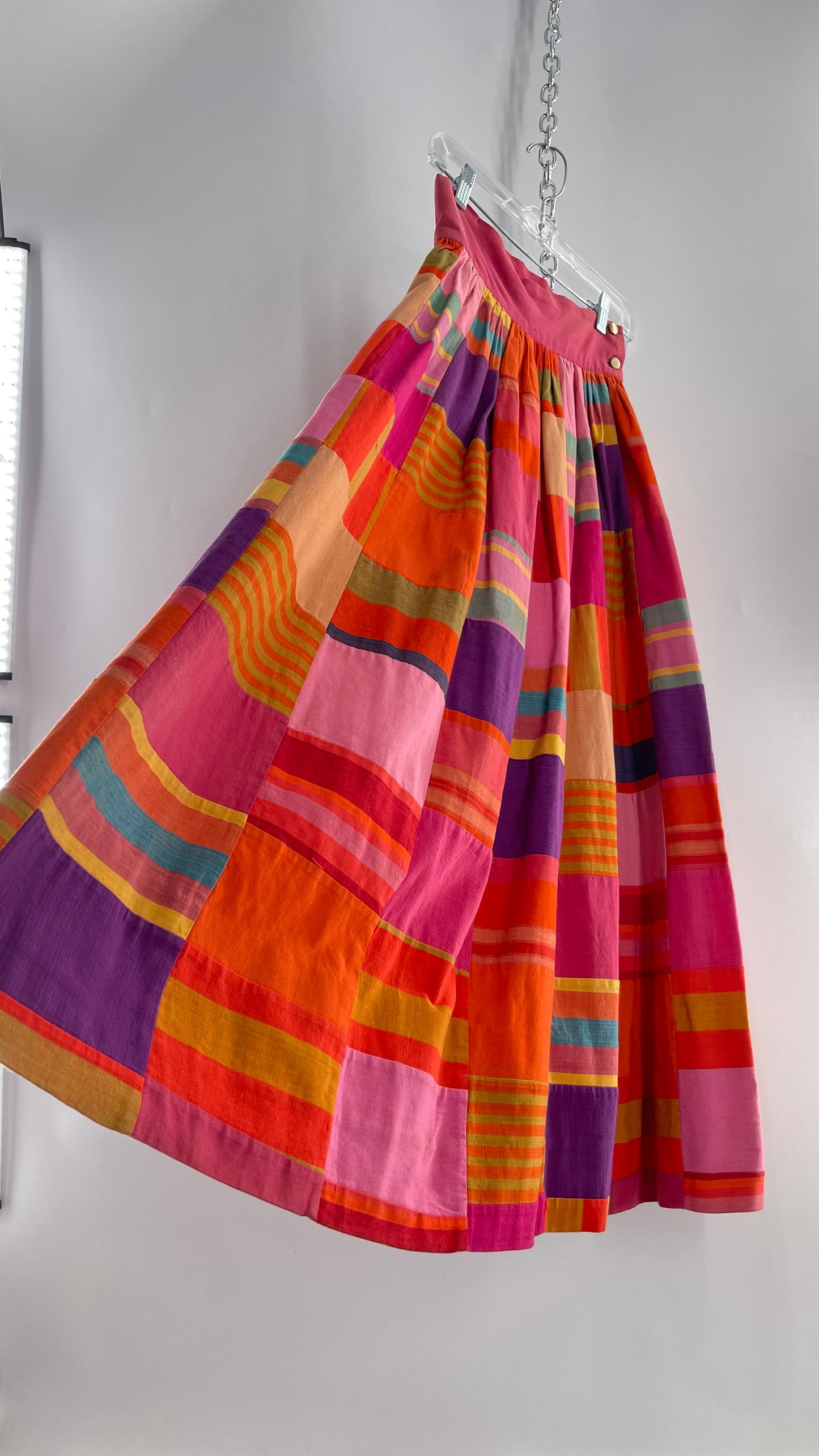 Vintage El Palomar Patchwork Skirt Made in Jalisco Mexico (XS)