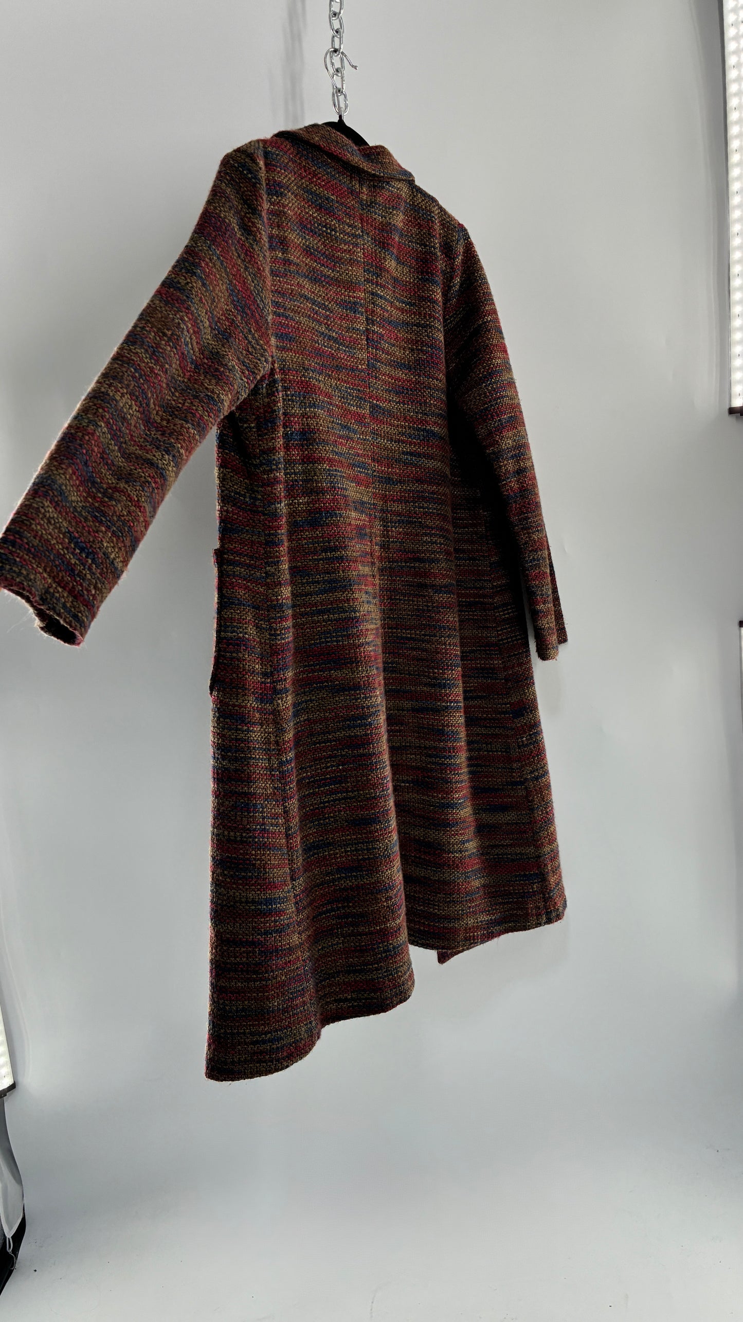 EN CRÈME Full Length Knit Overcoat (Large)