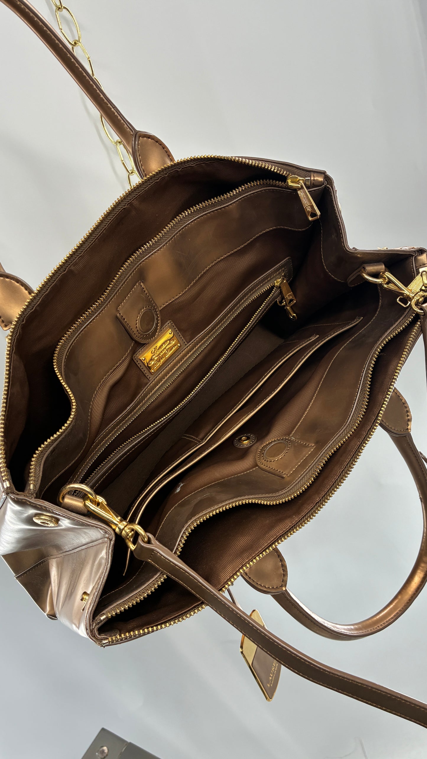 Vintage RALPH LAUREN Bronze Convertible Bag