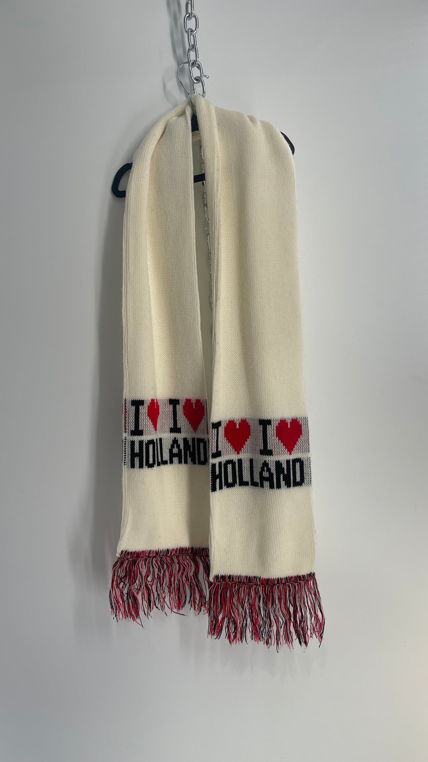 Vintage I Heart Holland Skinny Knit Scarf