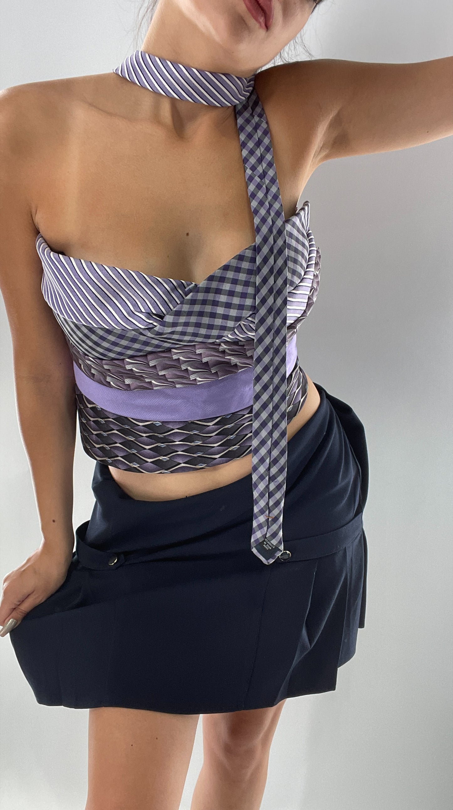 All Tied Up Custom Handmade Top Purple (One Size)