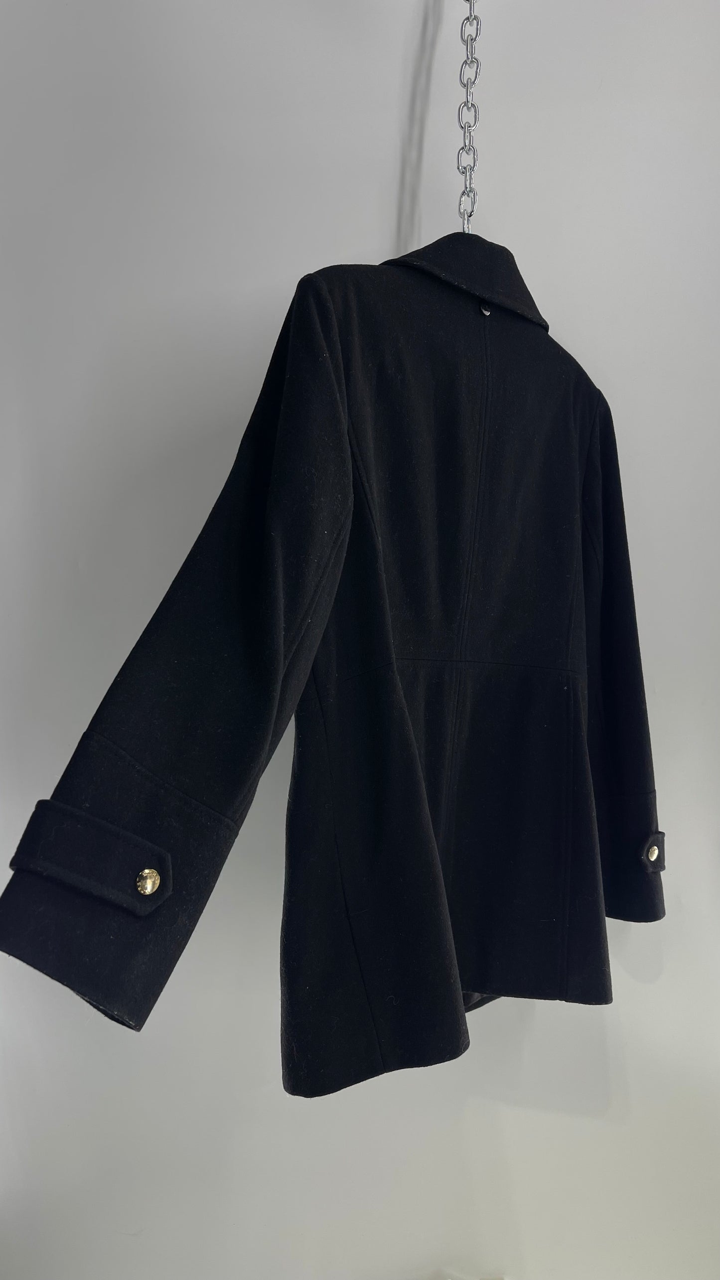 Michael Kors Black Wool Short Coat with Gold Details (14P)