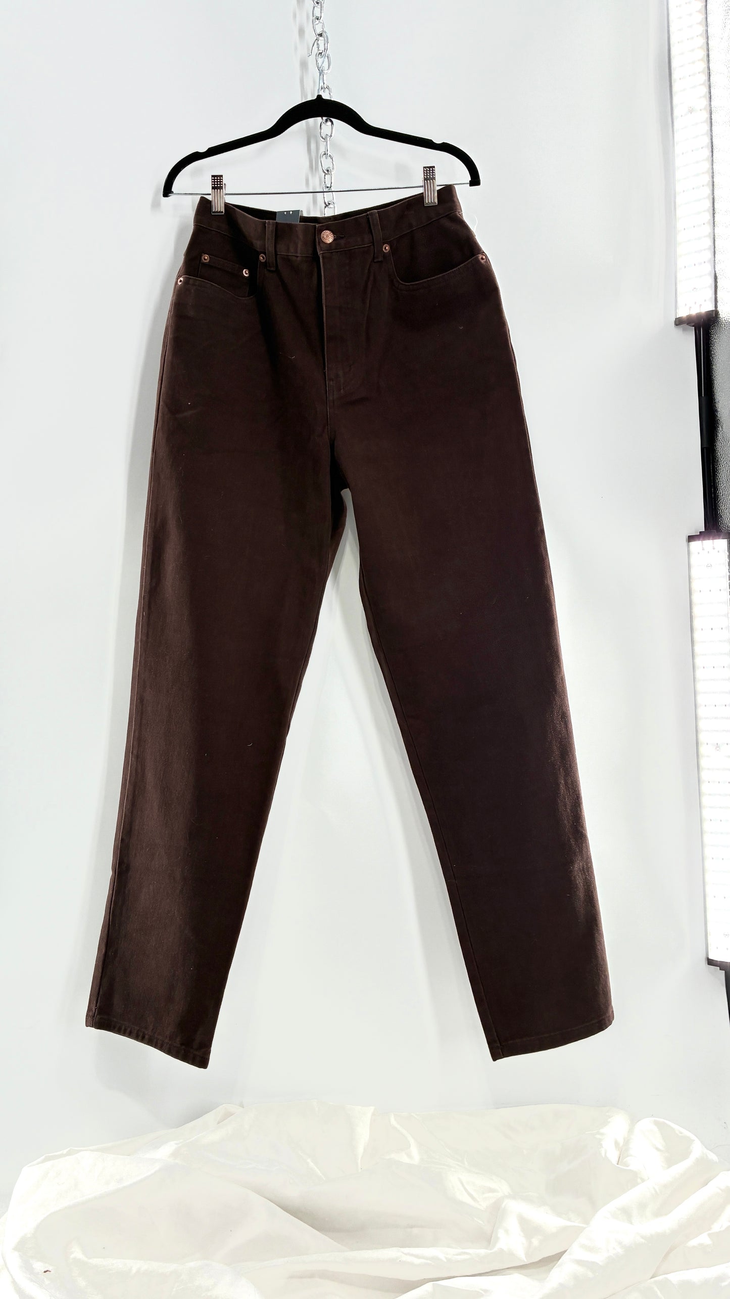 Deadstock Vintage BILL BLASS Brown High Waisted Mom Jeans