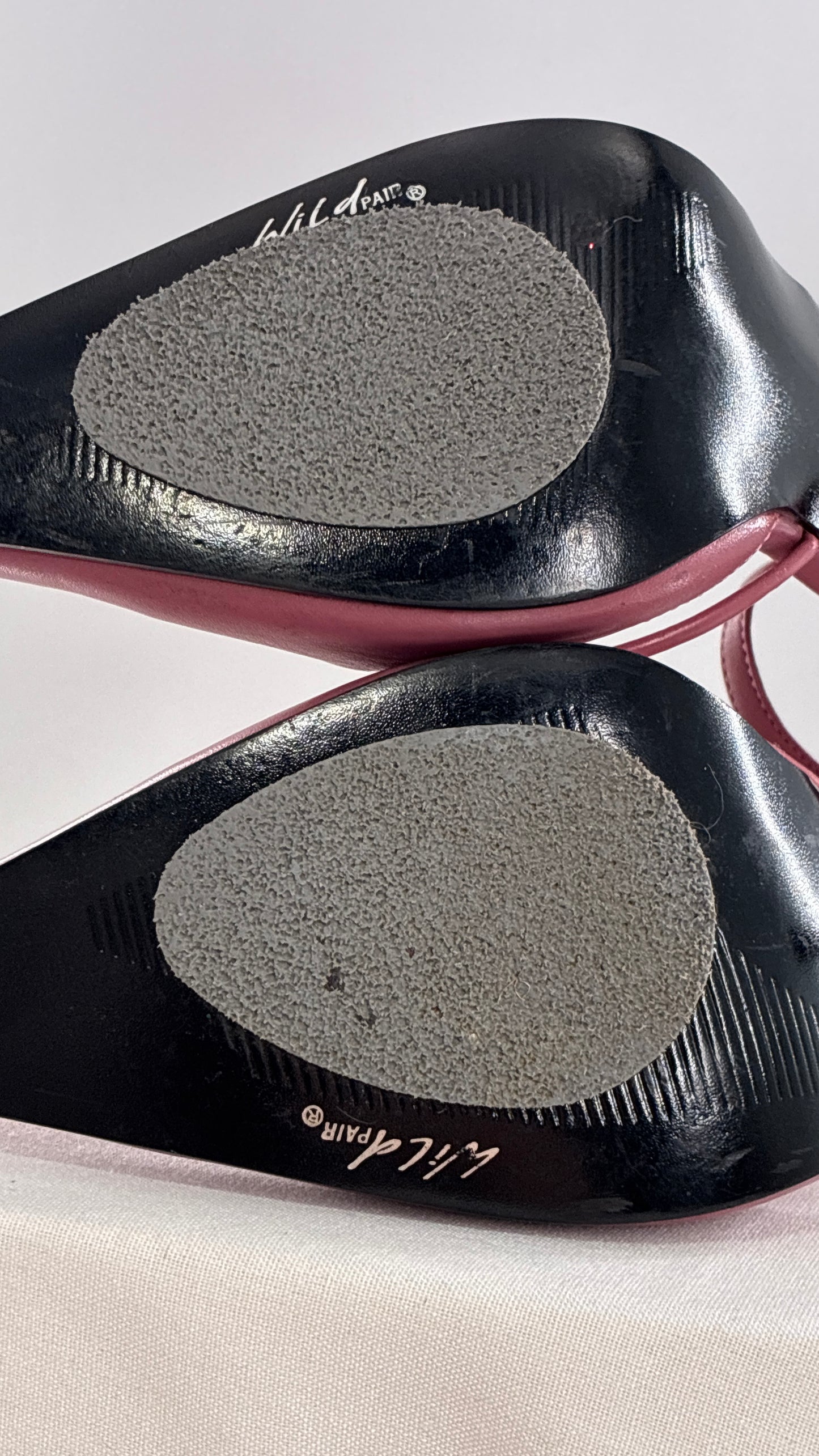 Vintage WILD PAIR Pink Pointed Toe Heels with Strappy Grommet Details (6.5)