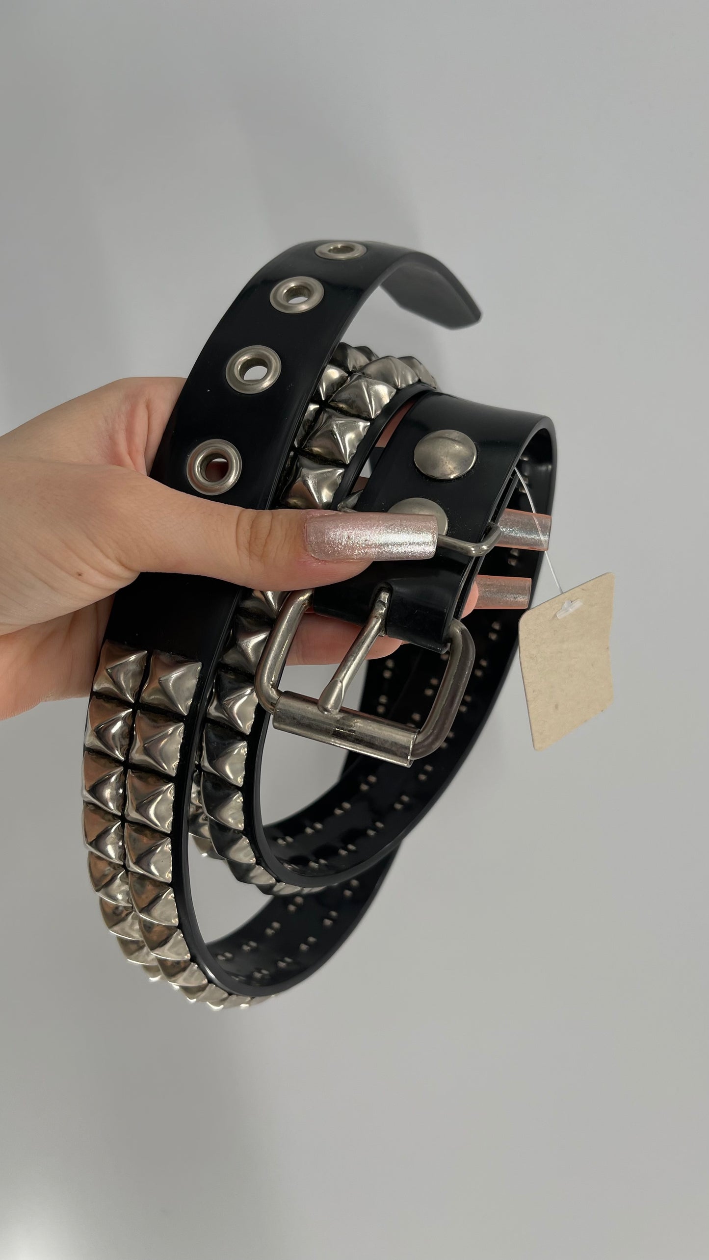 Vintage Studded Black Jelly Belt (S/M)