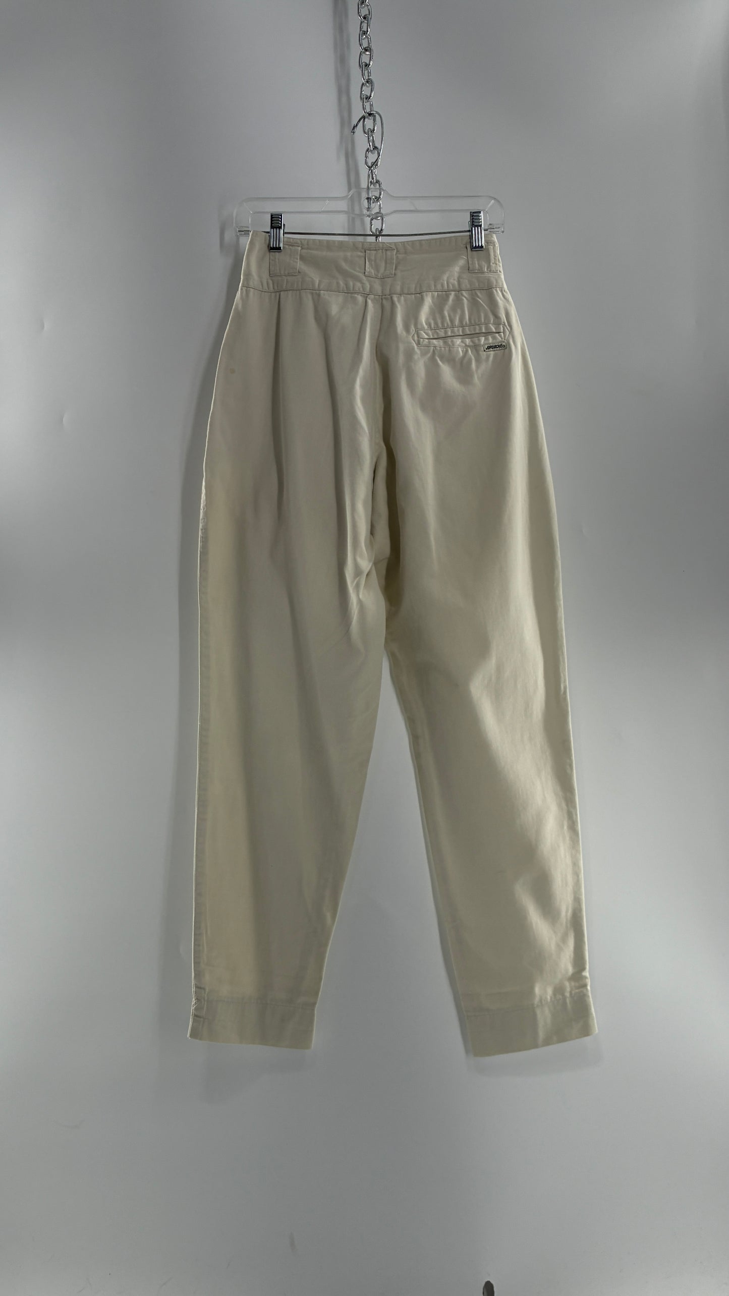Vintage 1980s JORDACHE Off White High Waisted Pleated Waist Trouser Pant (9/10)