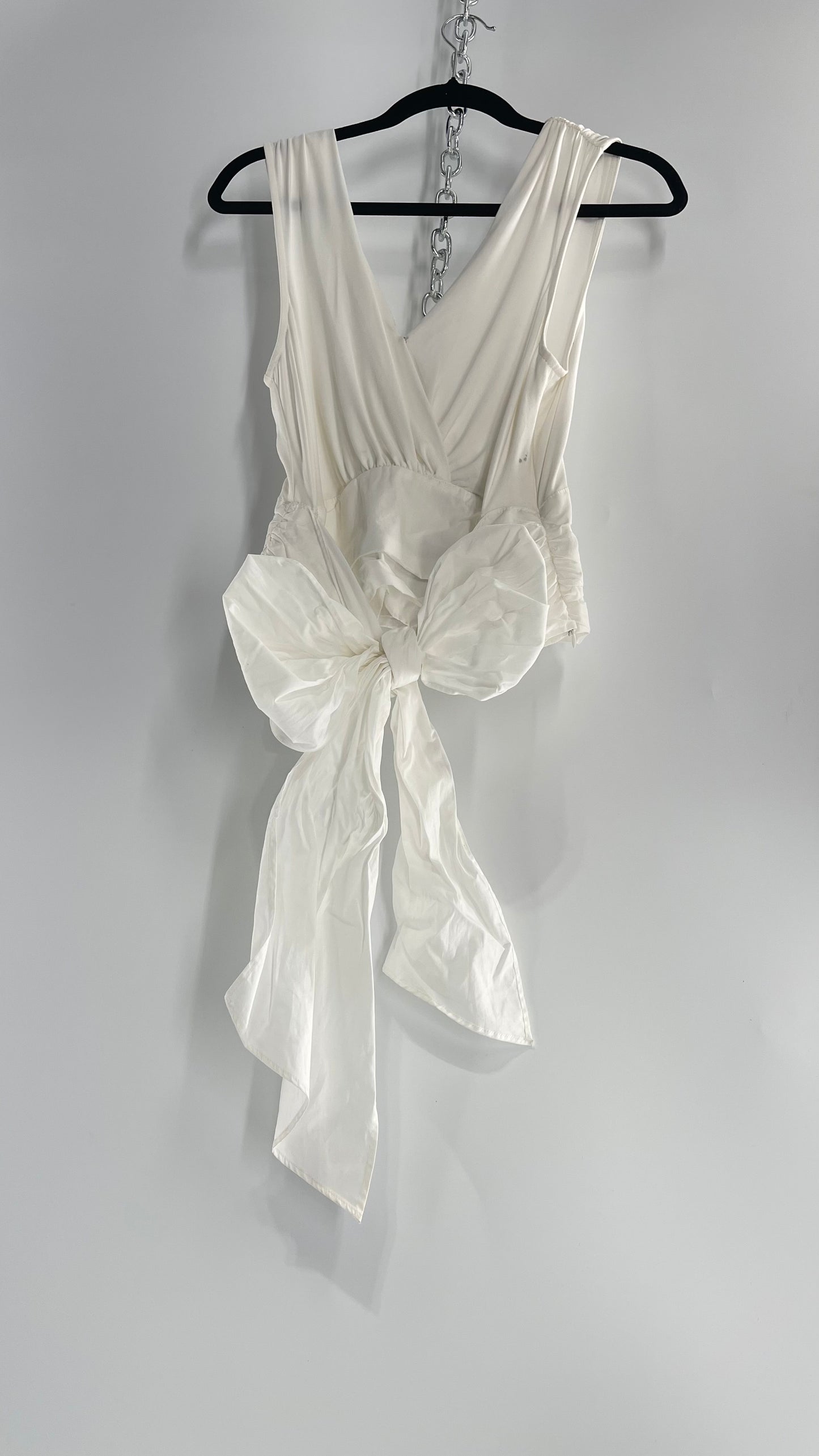 Sunday in Brooklyn Anthropologie White Wrap Around Tie Up Tank (Medium)