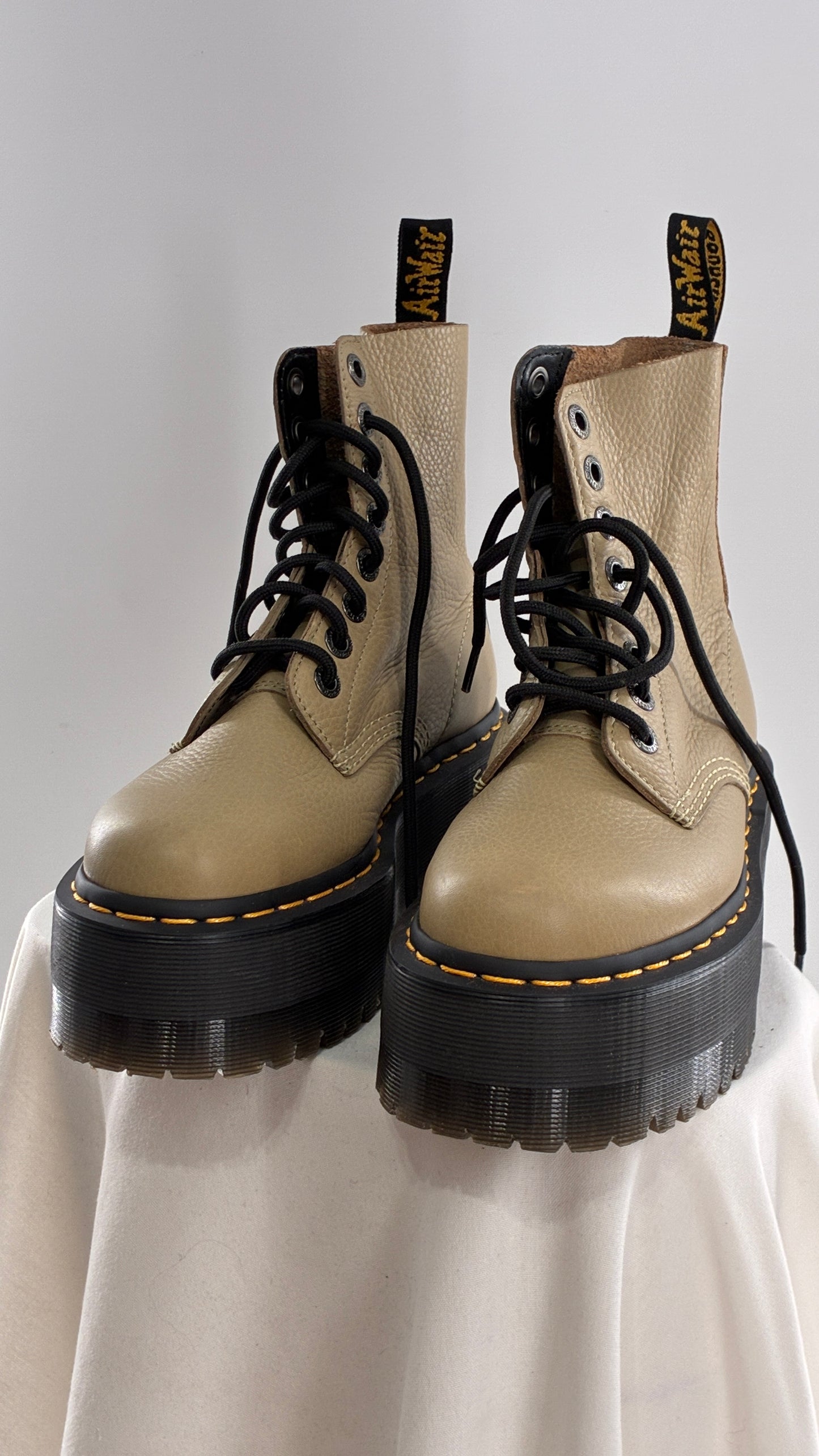 Vintage Dr. Martens 1460 Pascal Max Platform Pale Olive Pisa Boot (6L)