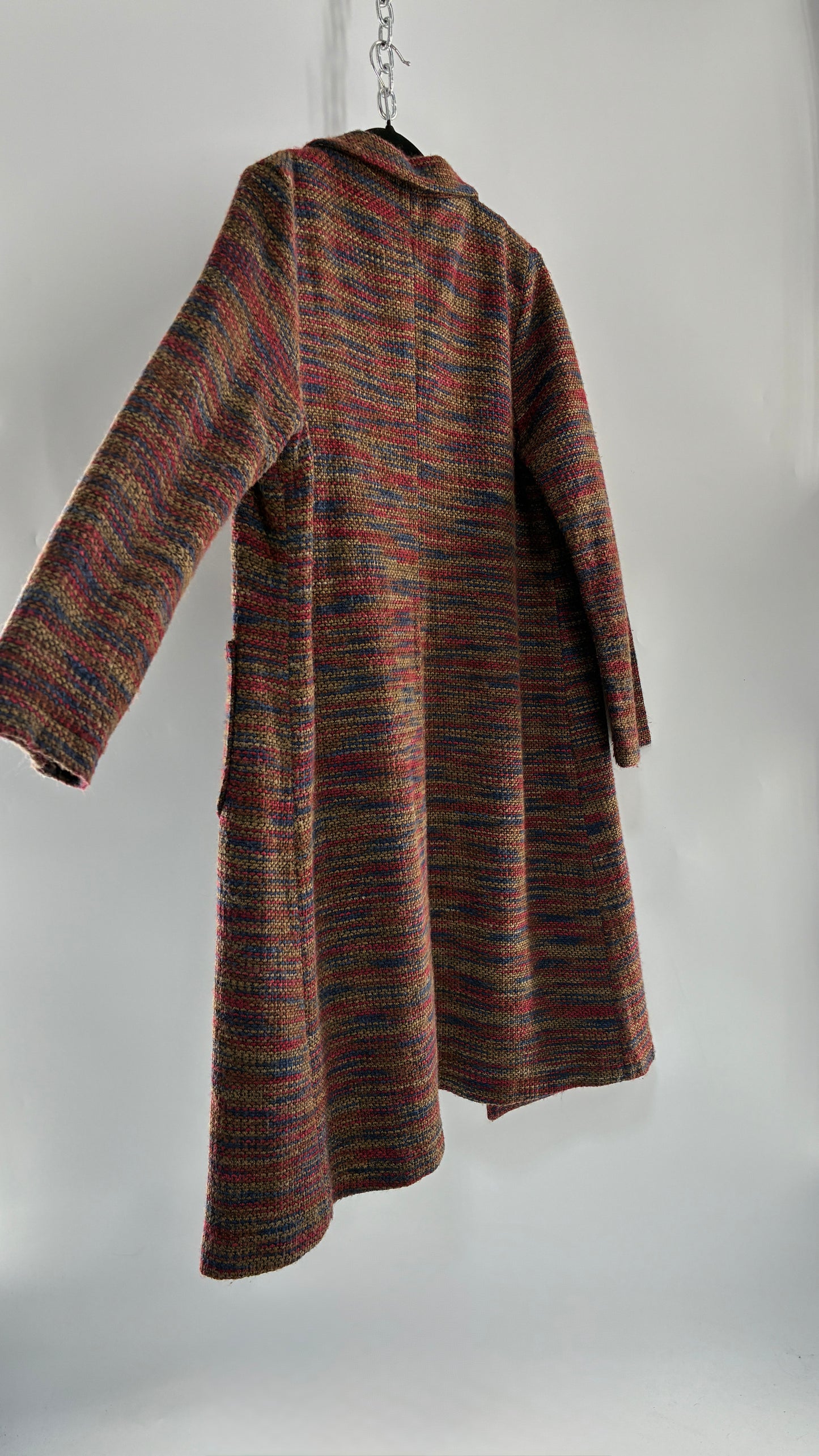 EN CRÈME Full Length Knit Overcoat (Large)