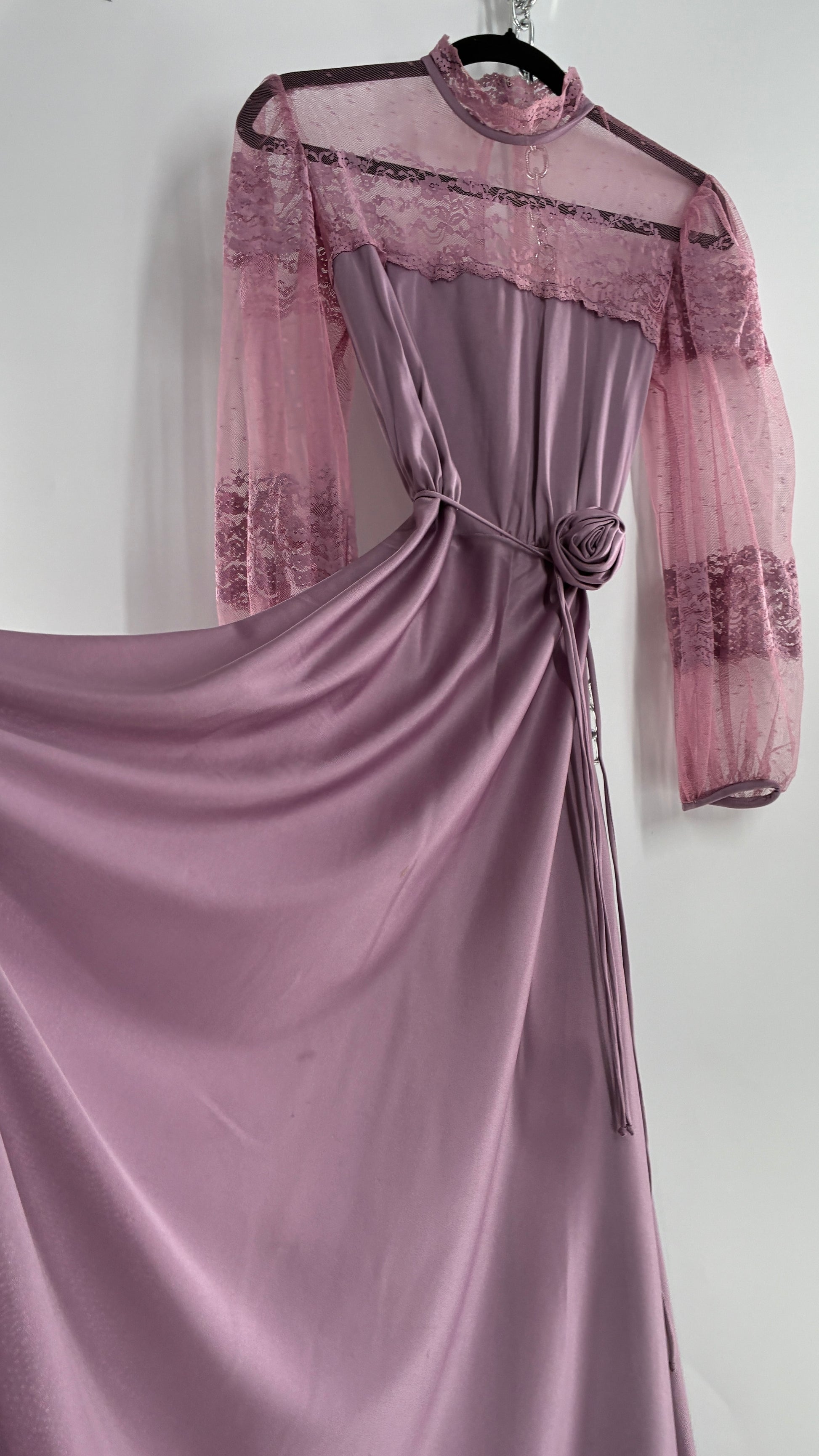 Vintage Handmade Dusty Purple Mauve Bubble Sleeve Maxi Dress (XS/S) Vintage Handmade Dusty Purple Mauve Bubble Sleeve Maxi Dress (XS/S)