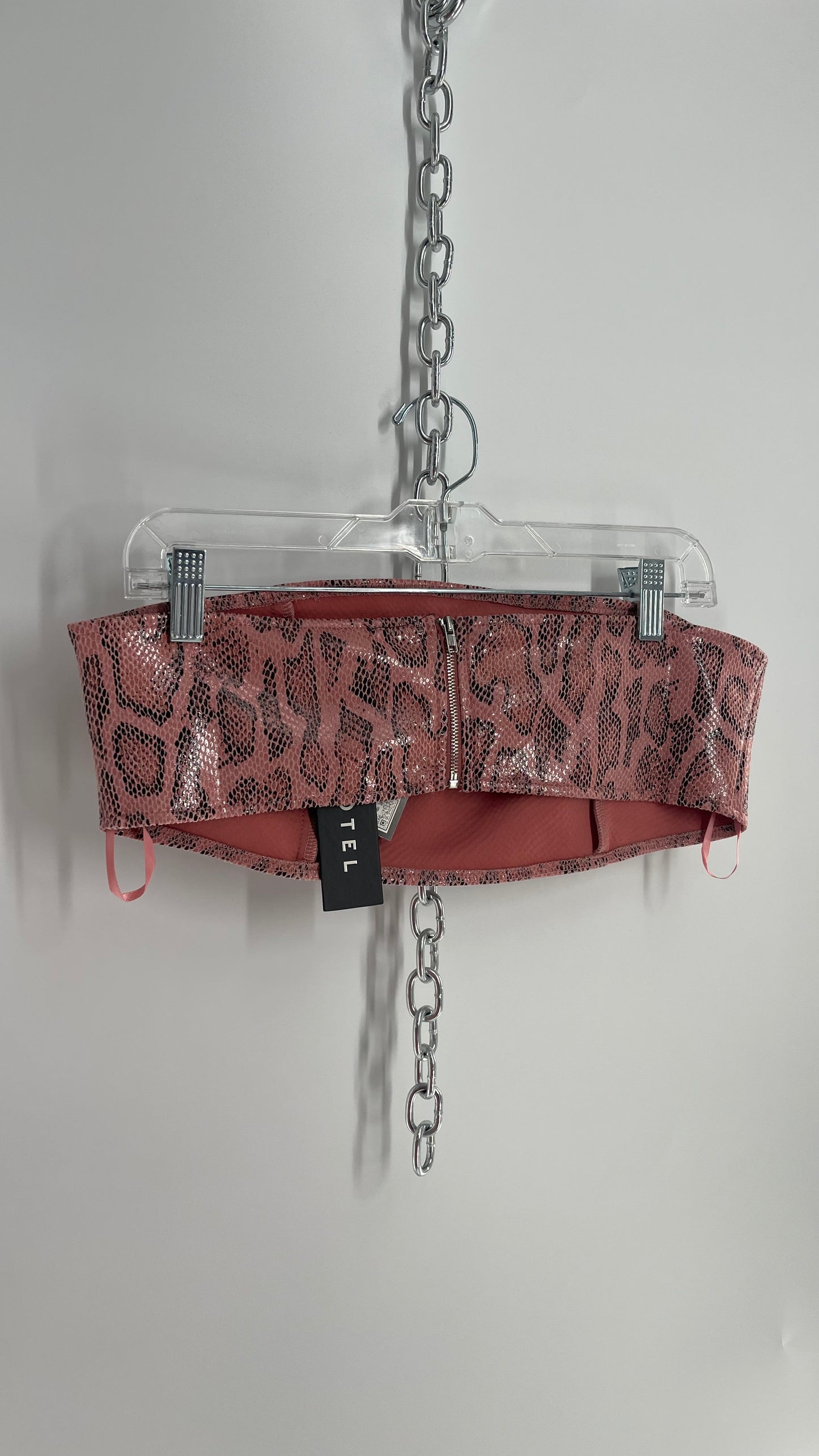 MOTEL Pink Snakeprint Bandeau with Tags Attached  (XL)